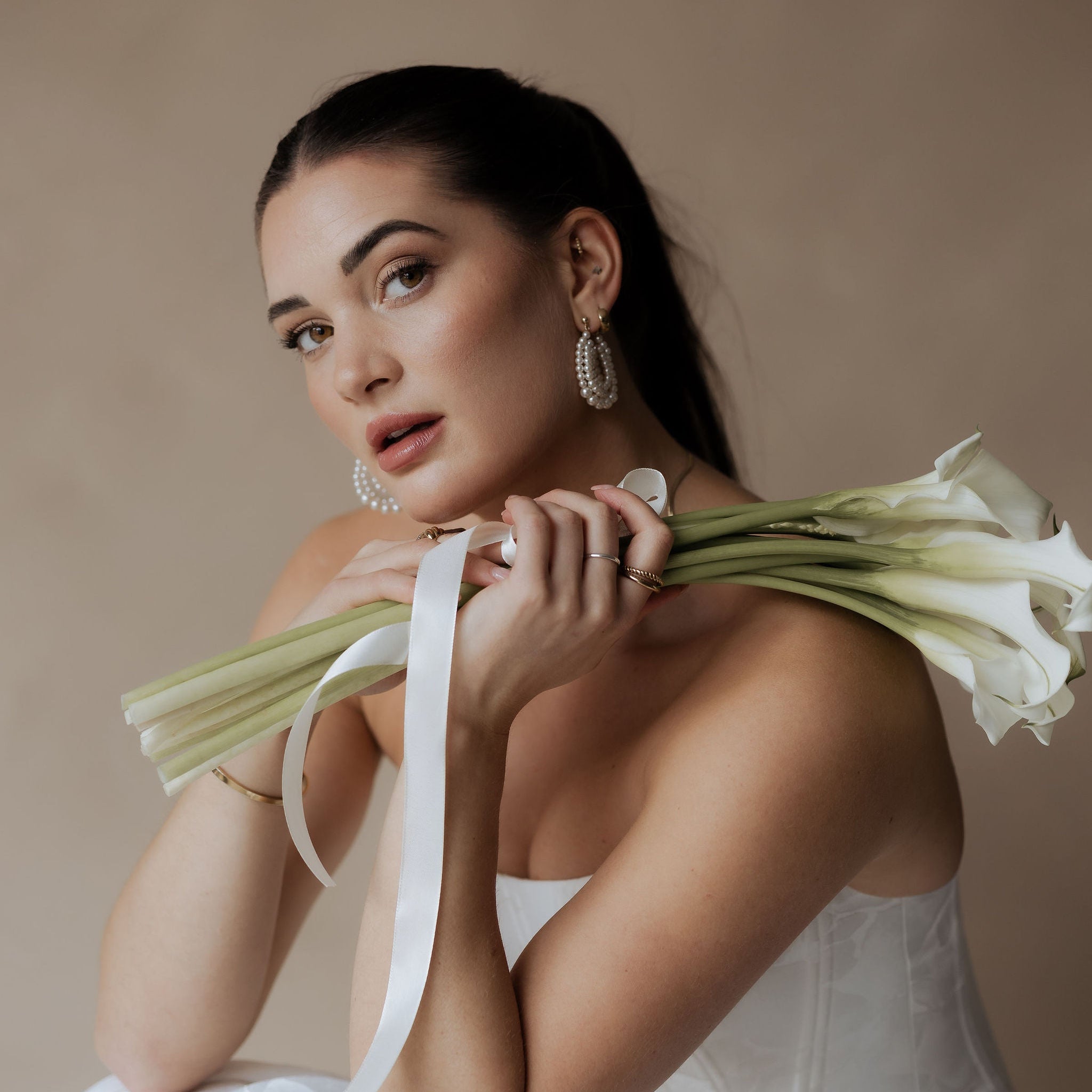 Gloria | Ohrringe Hochzeit mit Perlen