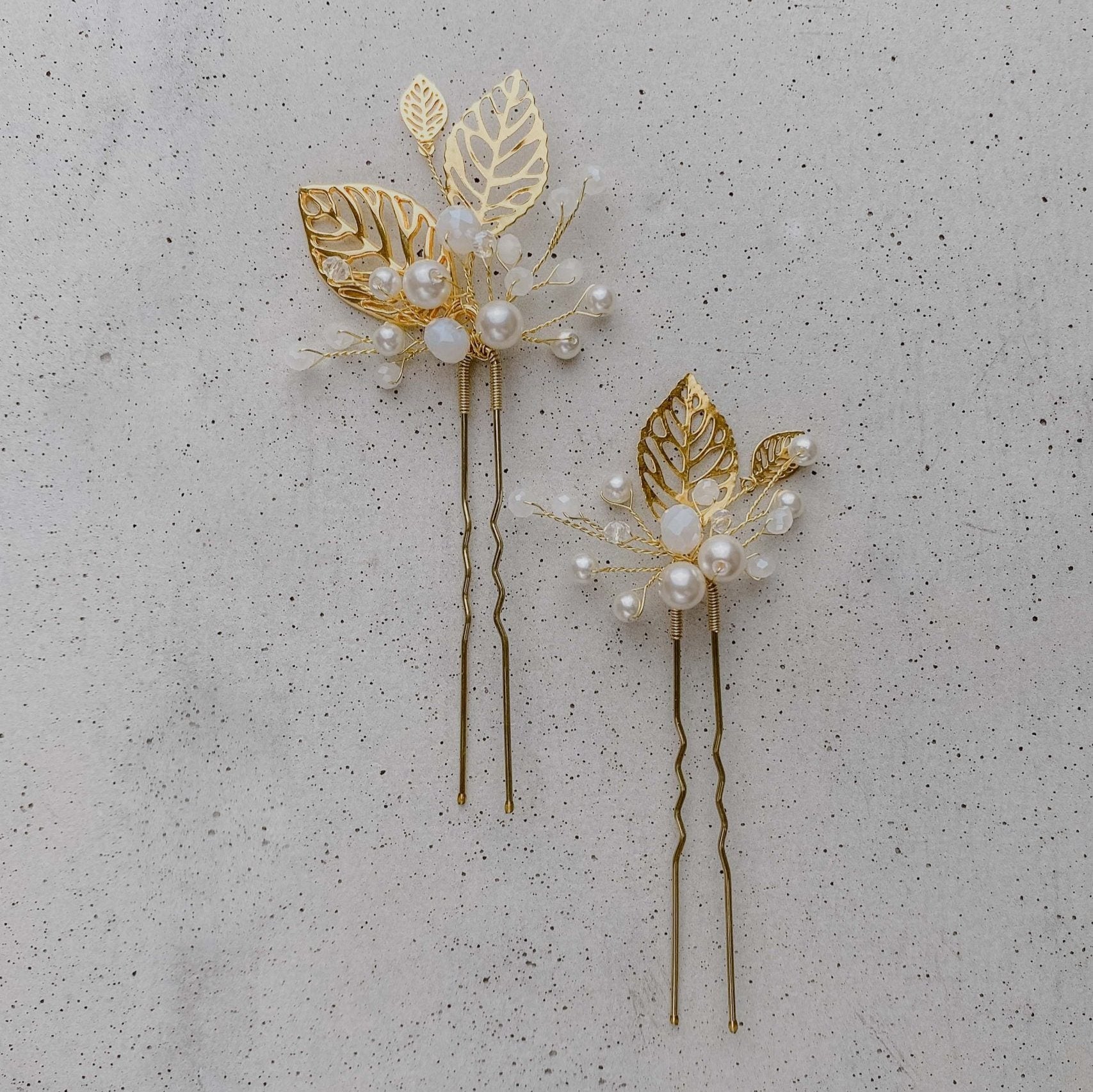 Zoe | Brauthaarschmuck - Haarnadeln mit Blättern