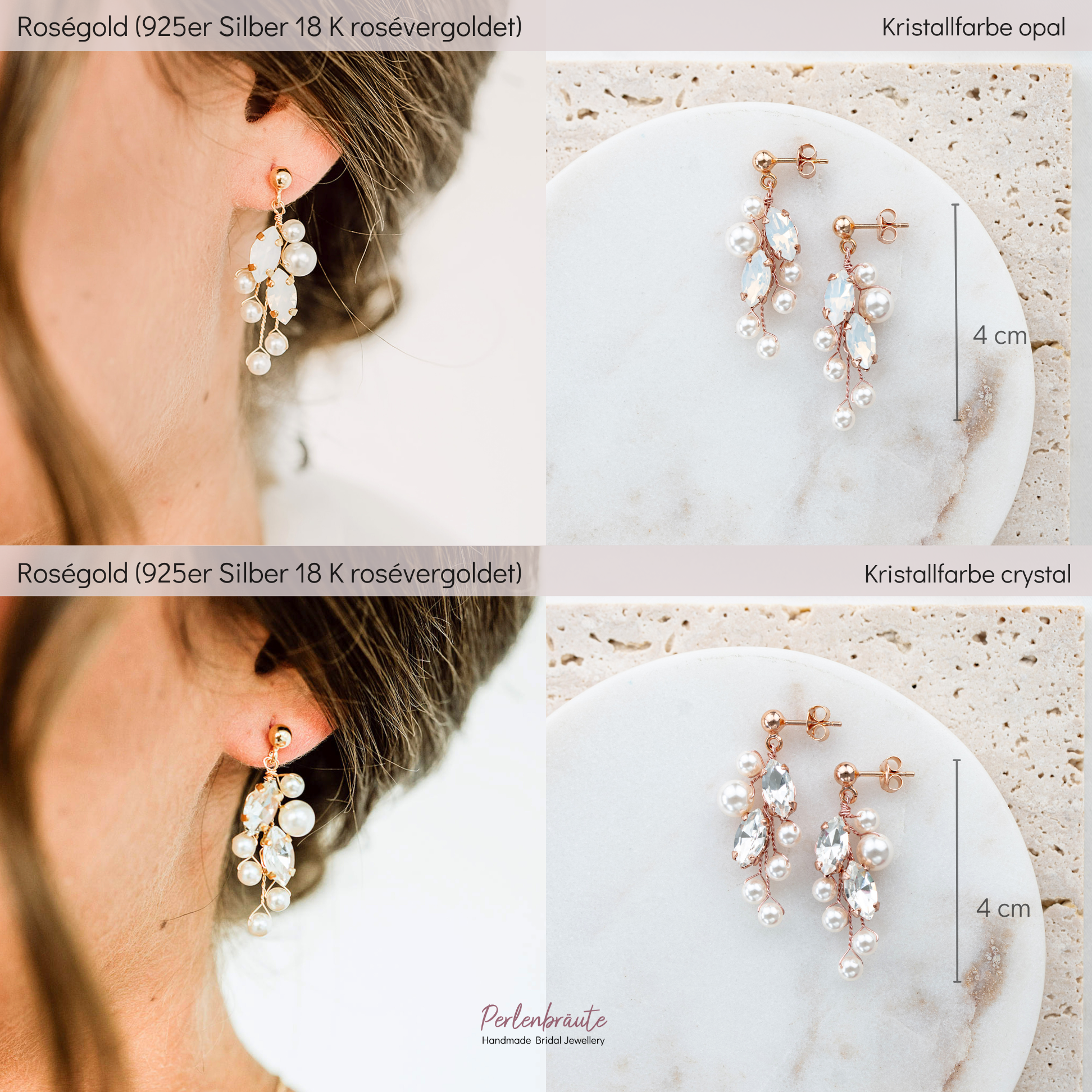 Ana | Ohrringe Hochzeit mit Perlen