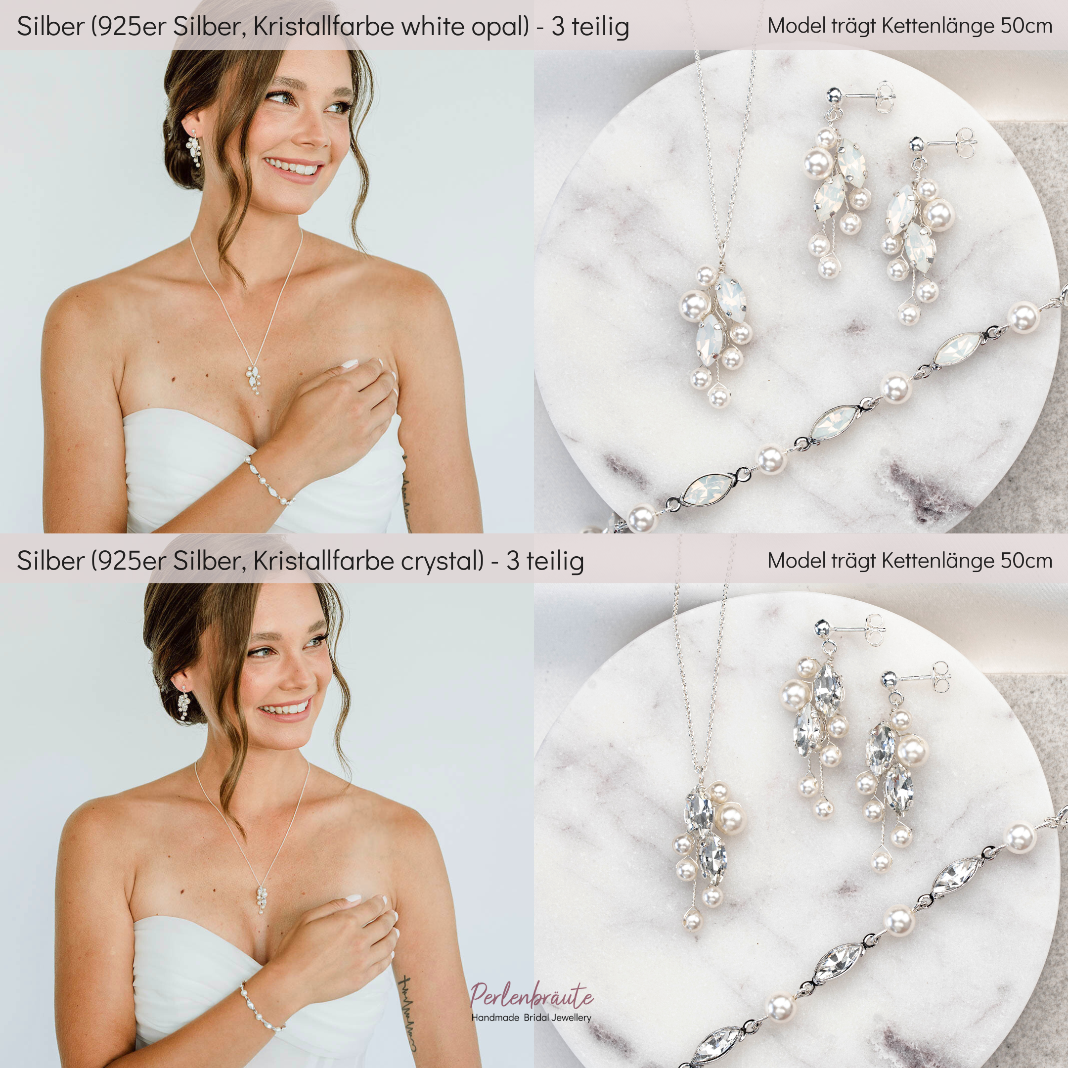 Ana | Brautschmuck Set mit Perlen