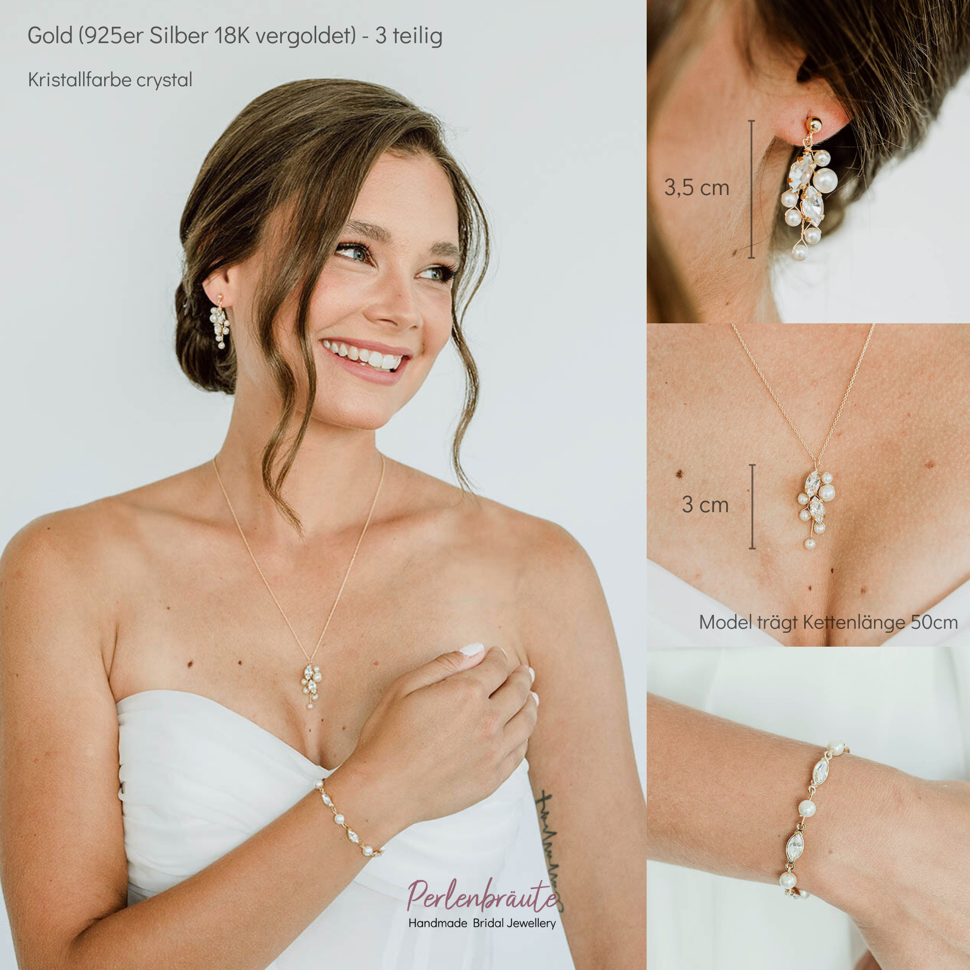 Ana | Brautschmuck Set mit Perlen
