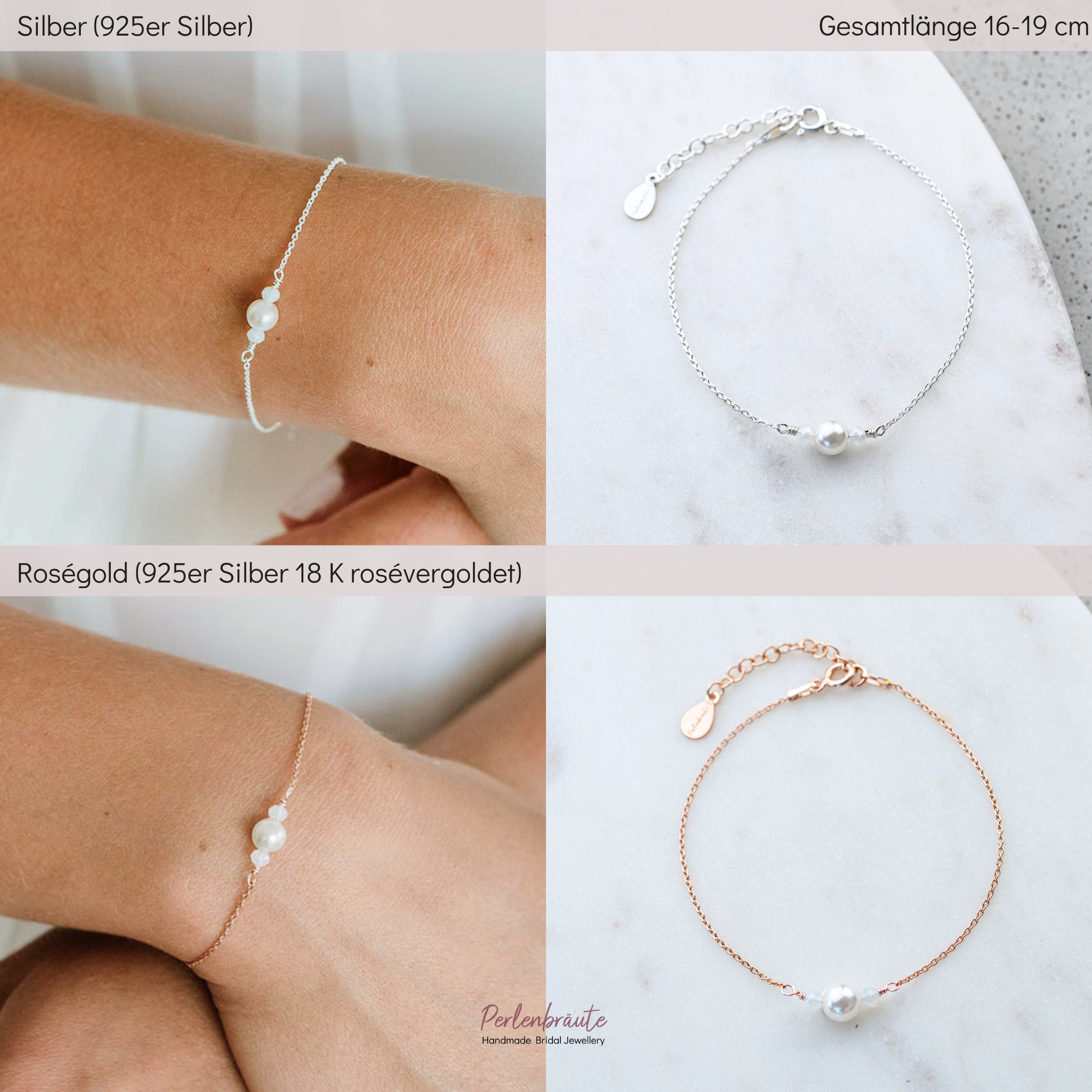 Ari | Brautarmband mit Perlen dezent