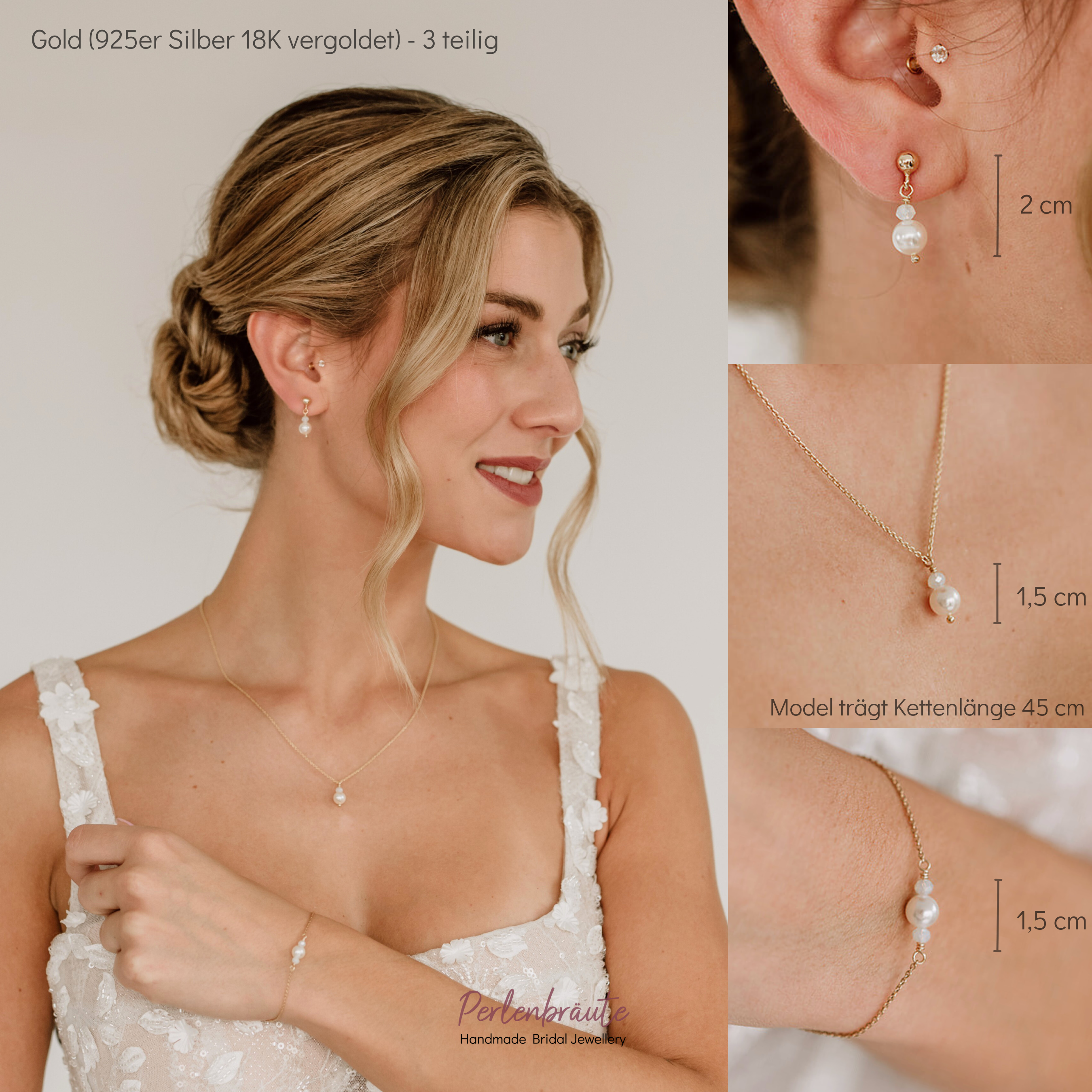 Ari | Brautschmuck Set mit Perlen NEU