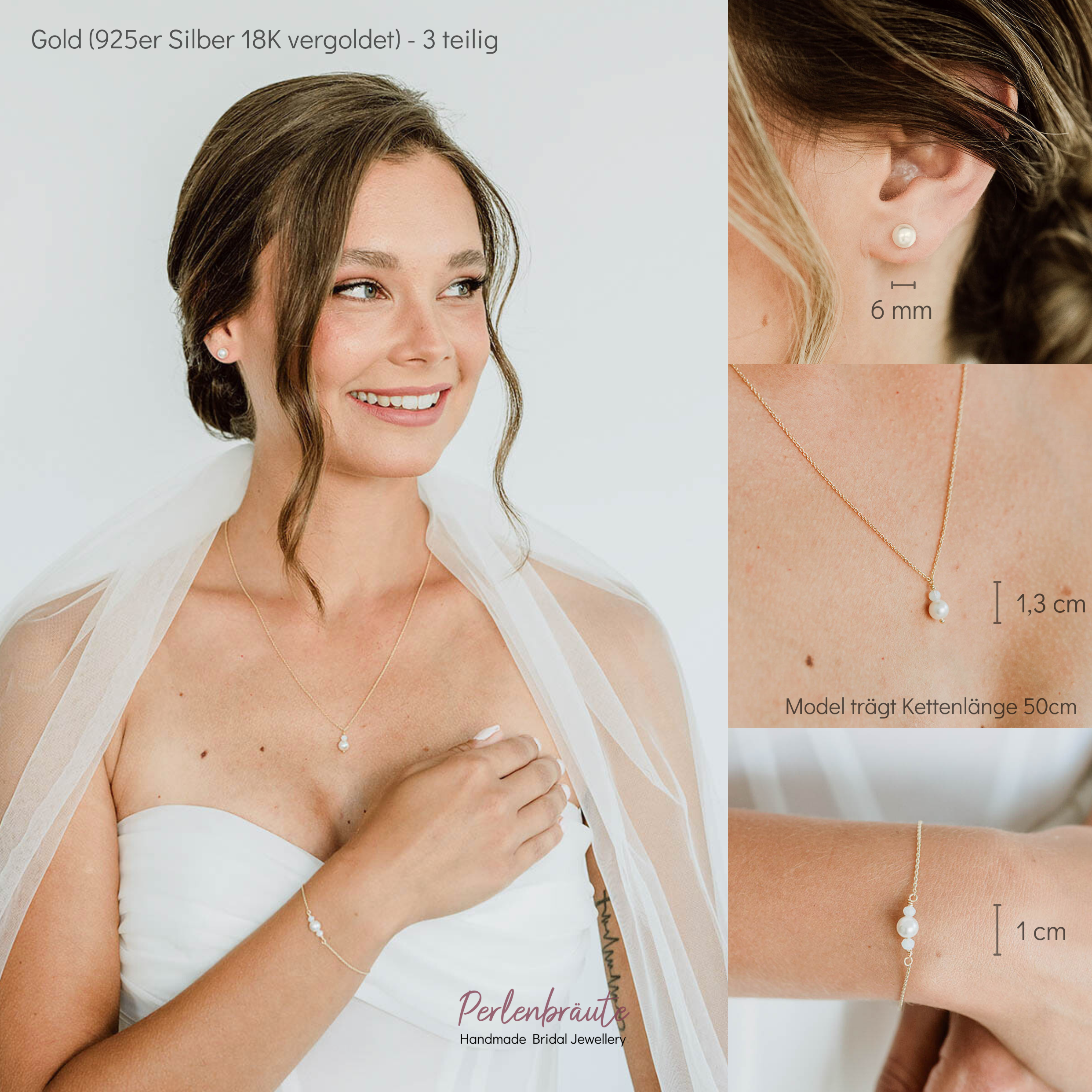 Ari | Brautschmuck Set mit Perlen - Perlenschmuck Hochzeit