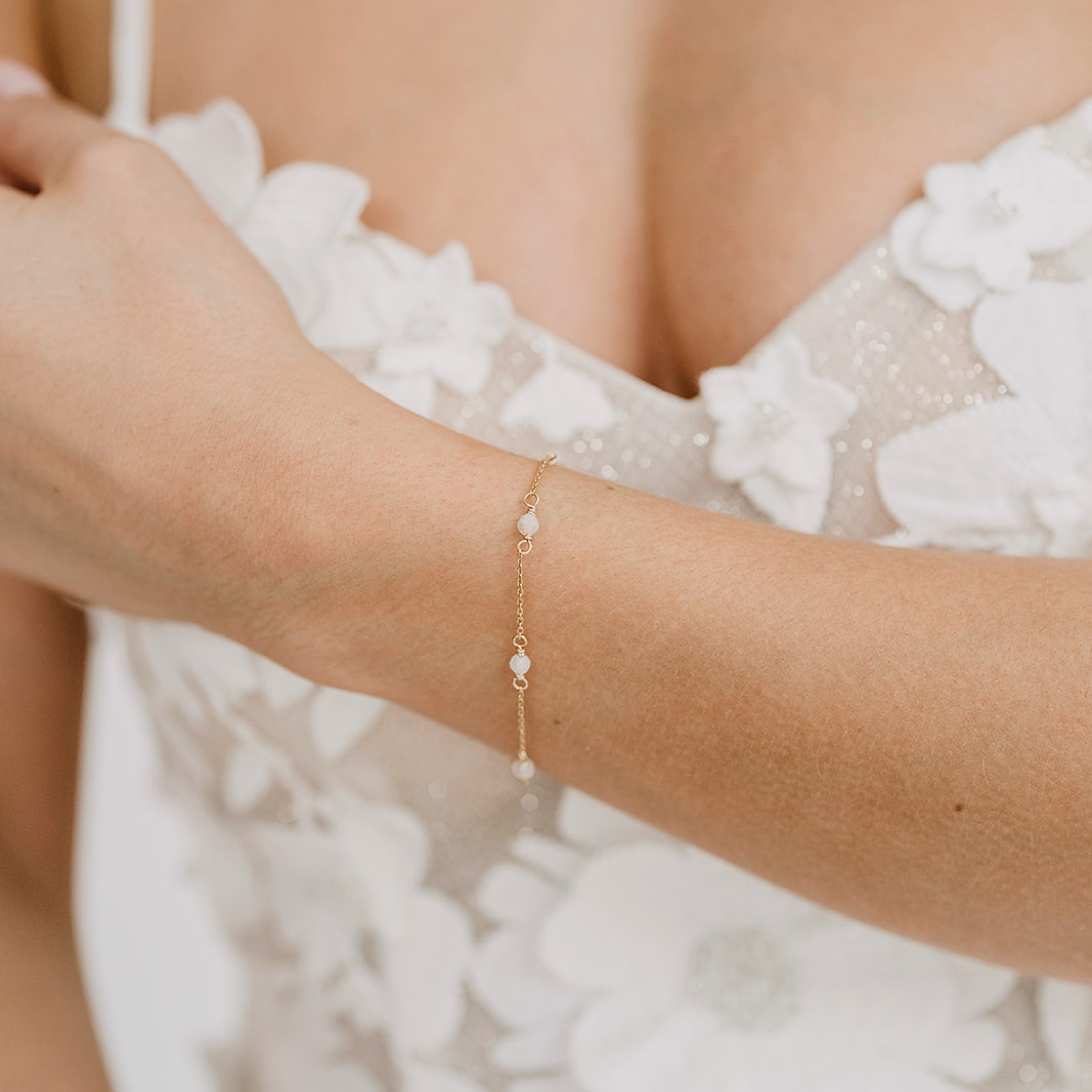 Luna | Brautschmuck Armband mit Mondsteinen