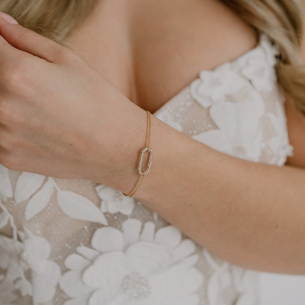Maxi Brautarmband mit Zirkonia, Zirkonialement in der Farbe Gold