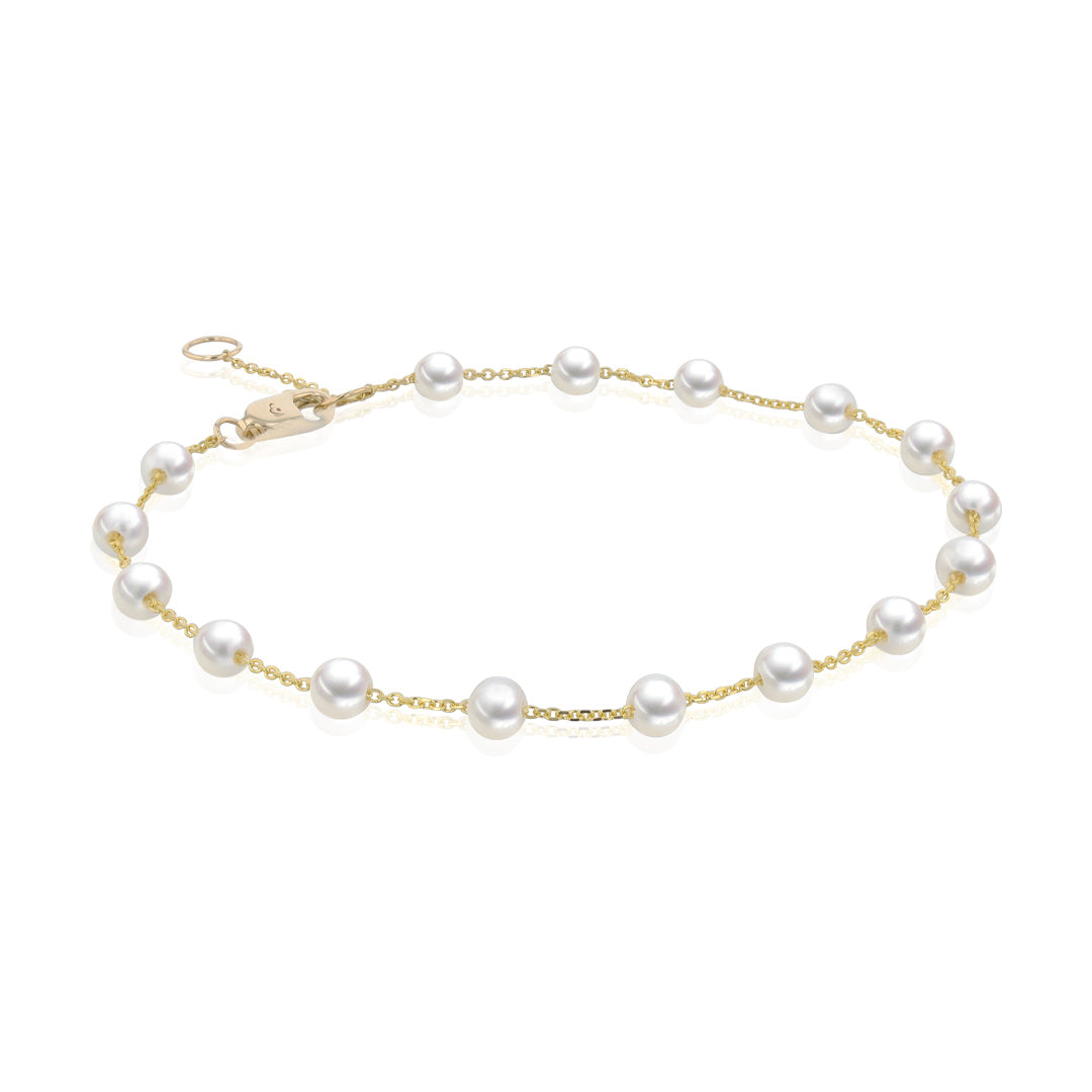 Armband Leonor 585er Gelbgold mit Süßwasserzuchtperlen