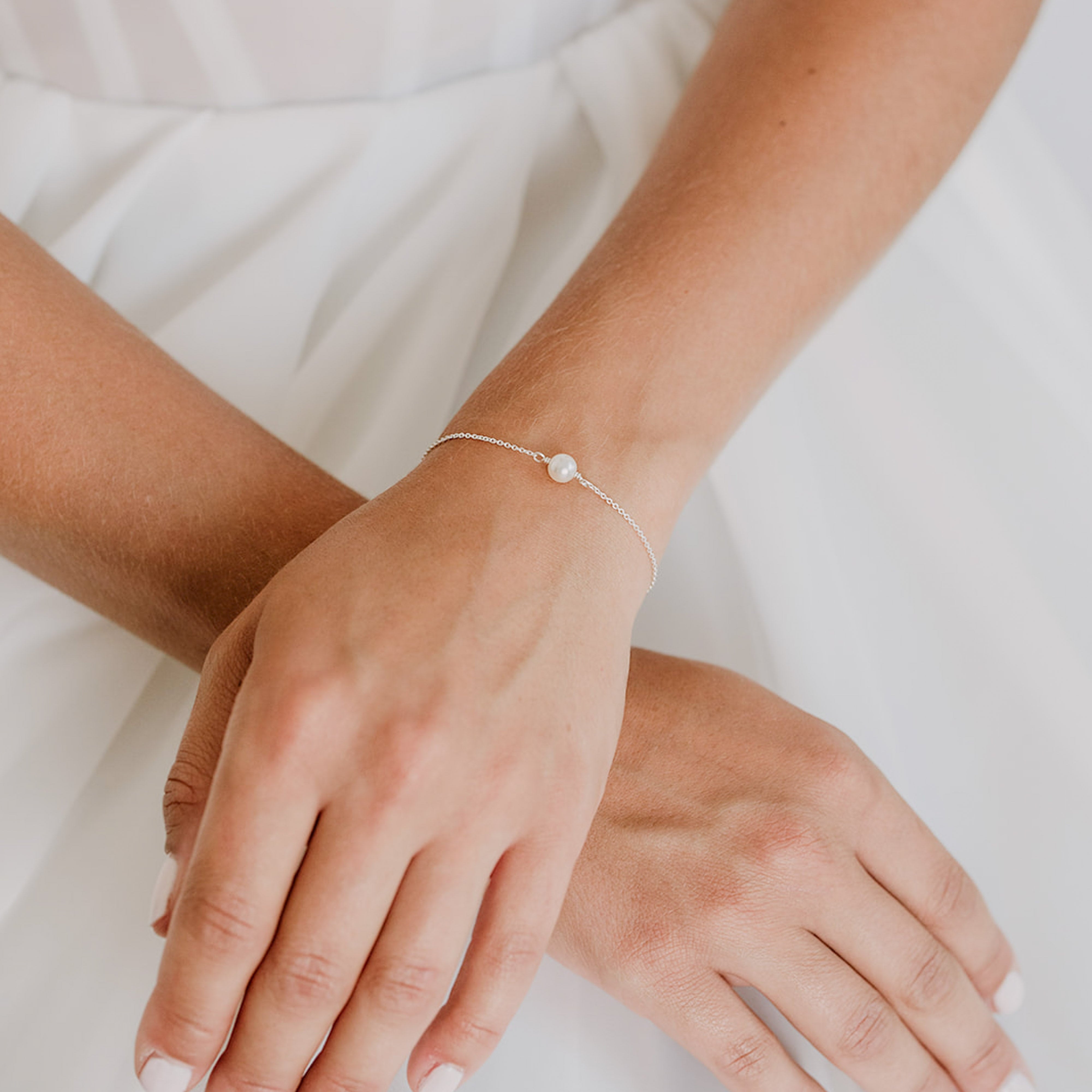 Valeria | Armband Hochzeit mit Perlen verstellbar