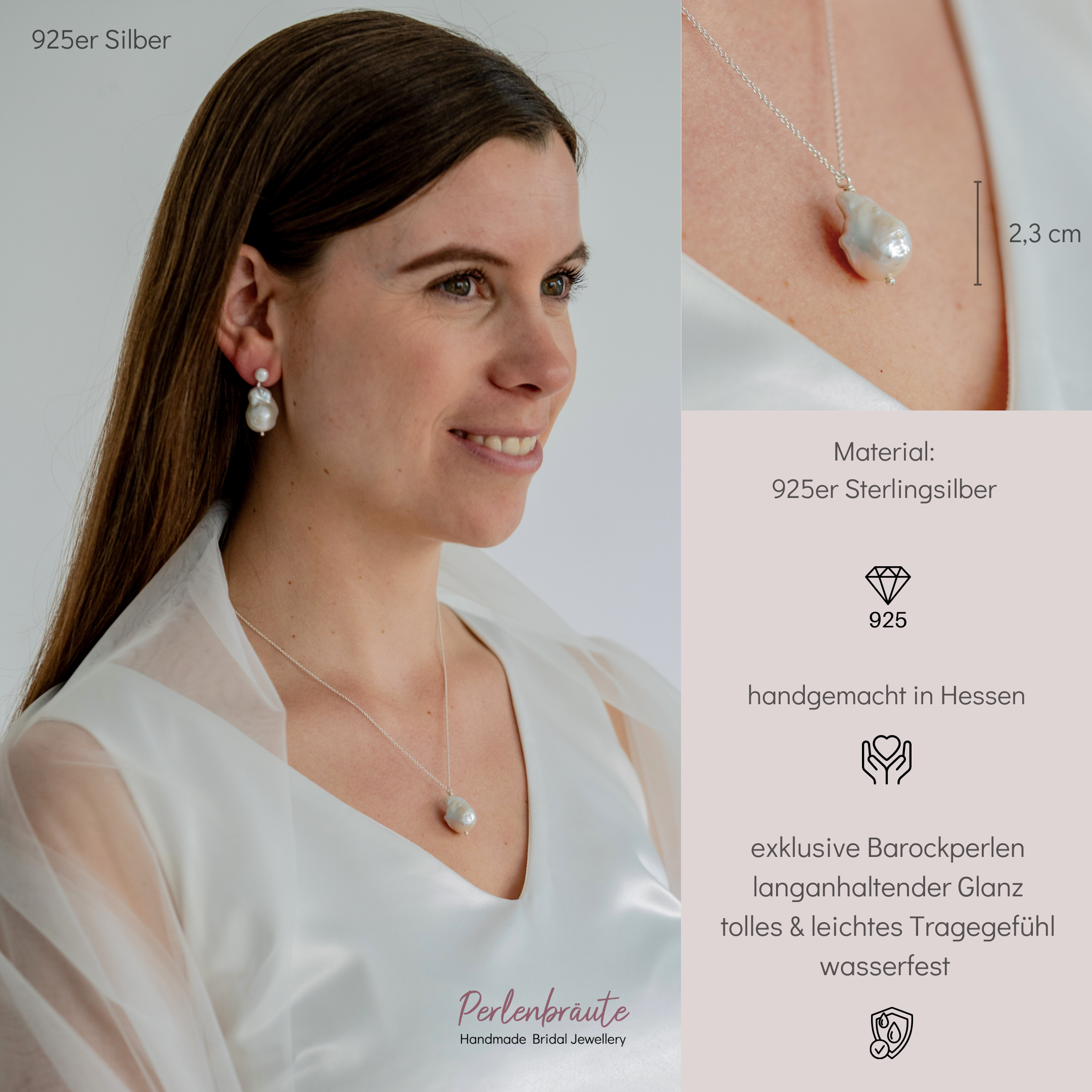 Aurelia | limitierte Halskette Hochzeit mit echter Barockperle