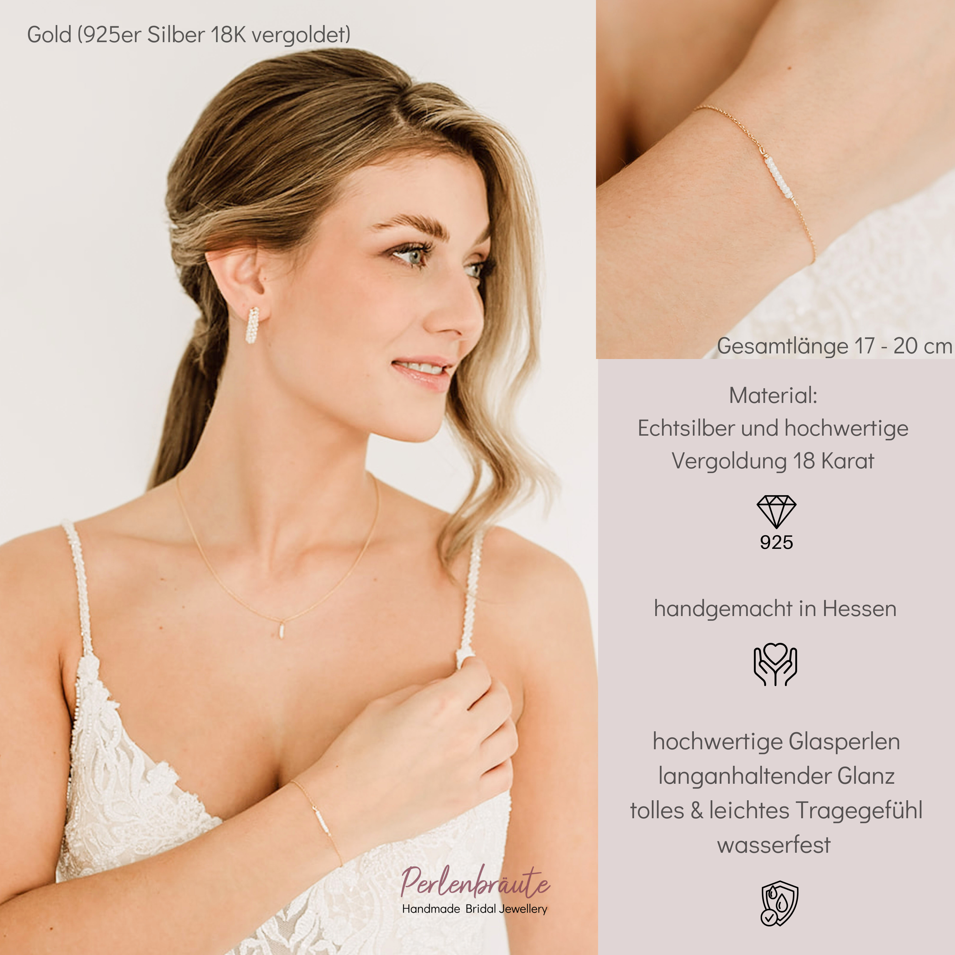 Belina | Armband Hochzeit mit kleinen Perlen