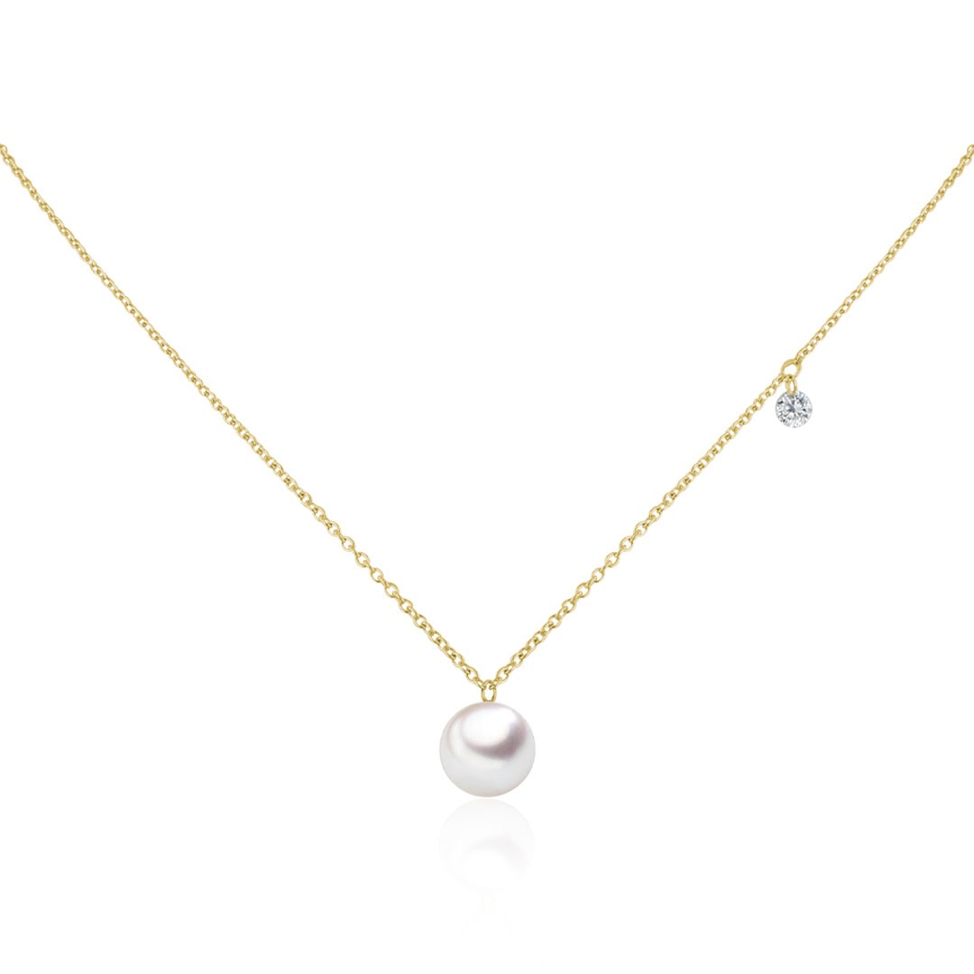 Collier Diana 750er Gelbgold mit Akoya Perle