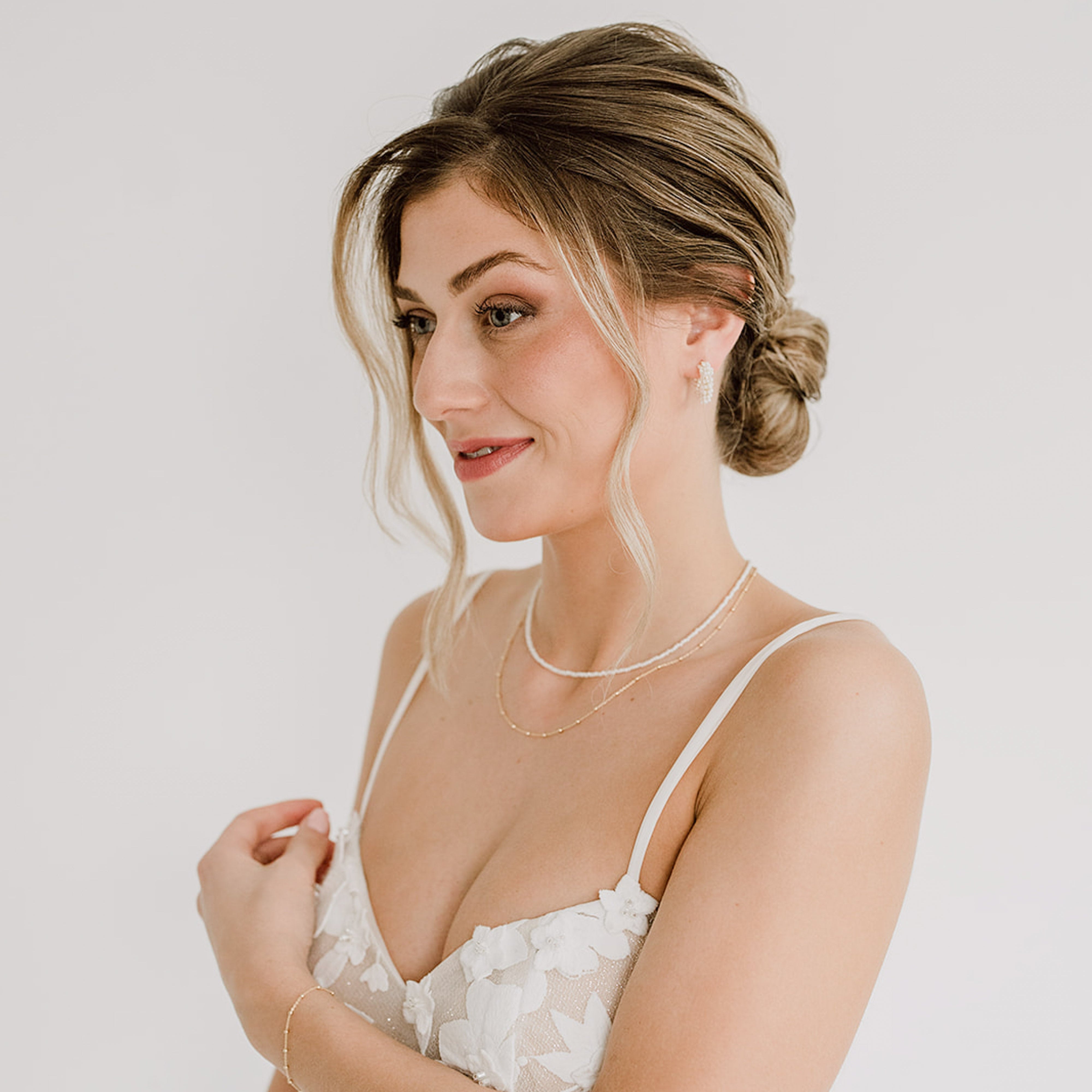 Lina | Perlenkette Hochzeit - kleine Perlen