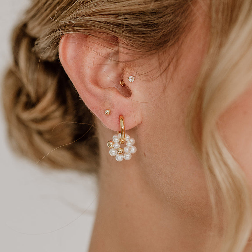 Emma | Braut Creolen mit Perlen