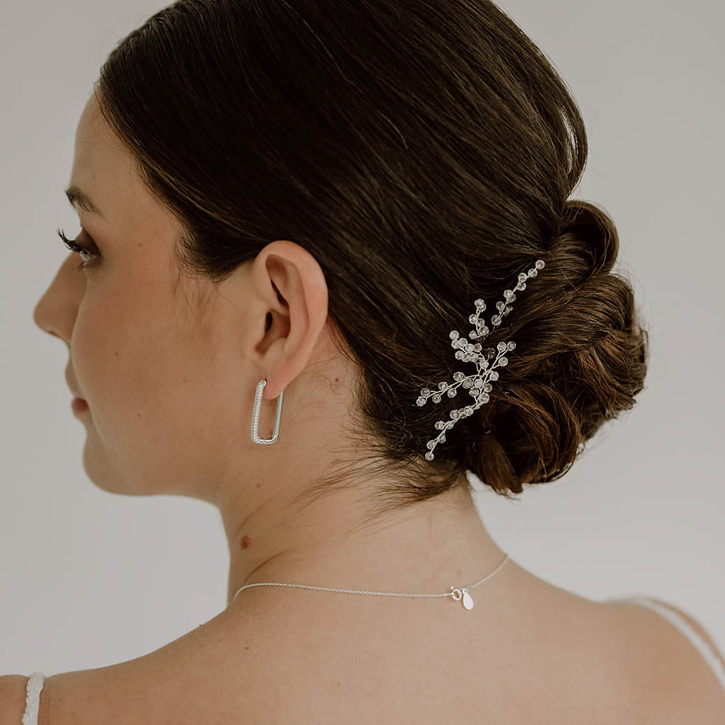 Frederike | Brautohrringe - Creolen mit Zirkonia Kristallen