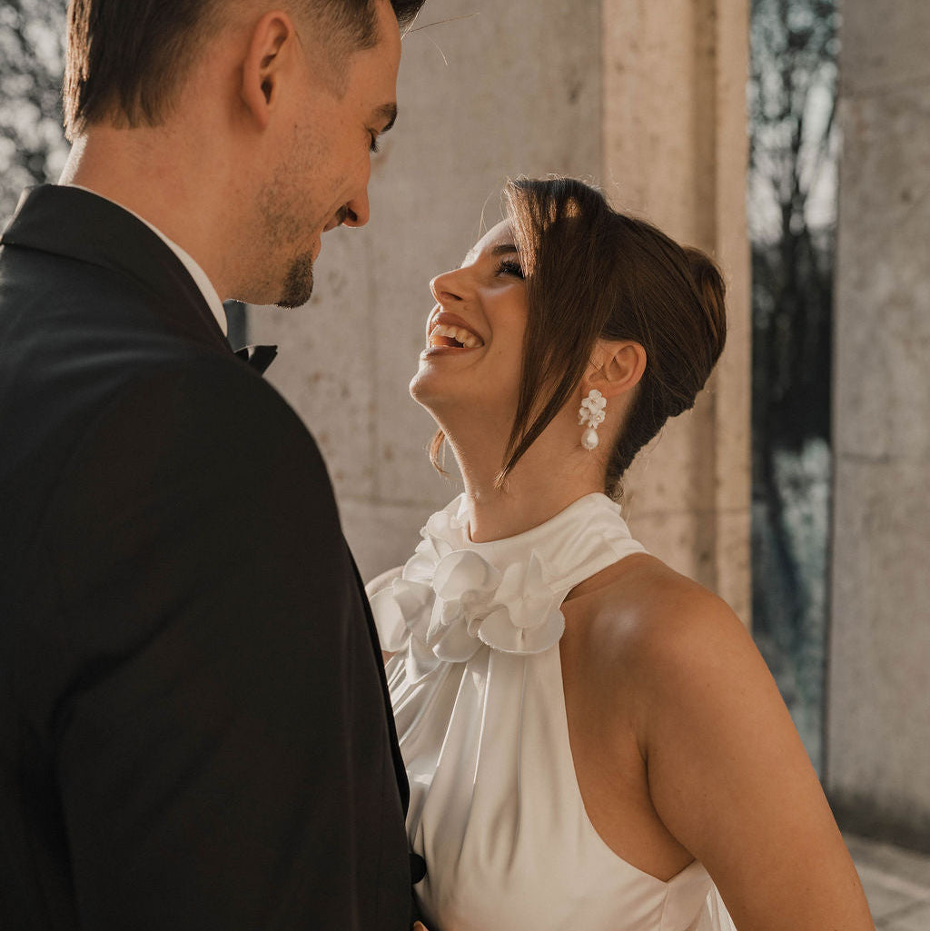 Coco mit Tropfen | Braut Ohrringe mit Blüten