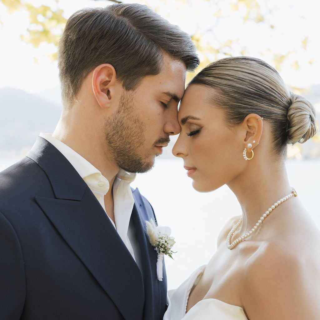 Laura | Brautperlenkette mit Schmuck Karabiner