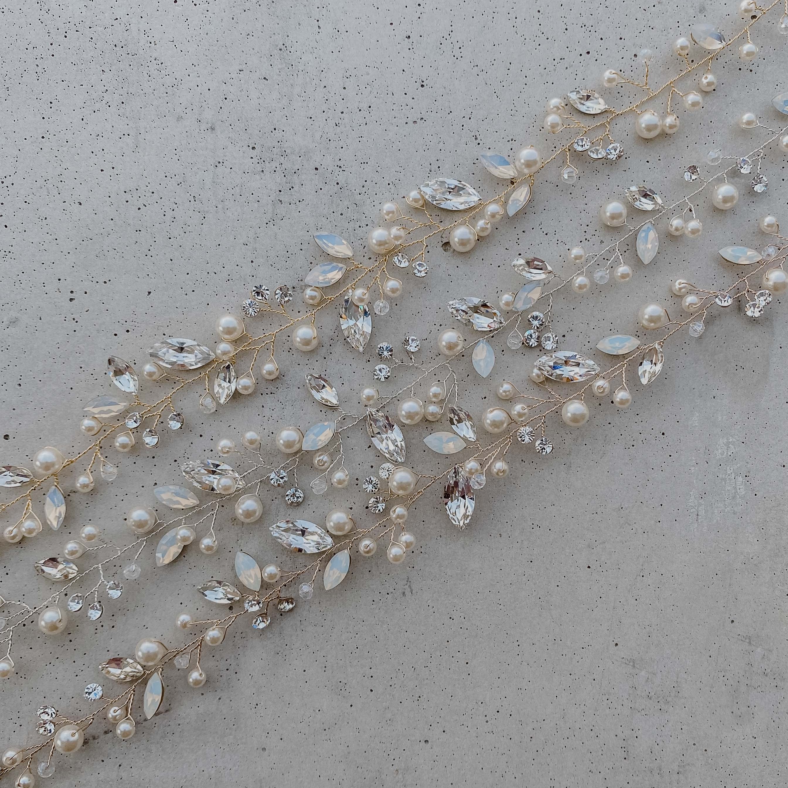 Luise | Haarschmuck Hochzeit mit Perlen und Kristallen
