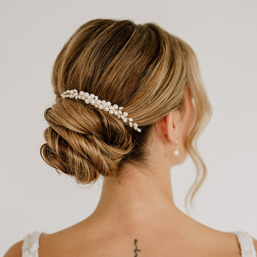 Linda-Amelie | Haarkamm mit echten Perlen