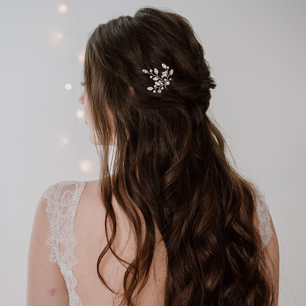 Frida | Brauthaarschmuck - Haarnadel mit Perlen und Kristallen