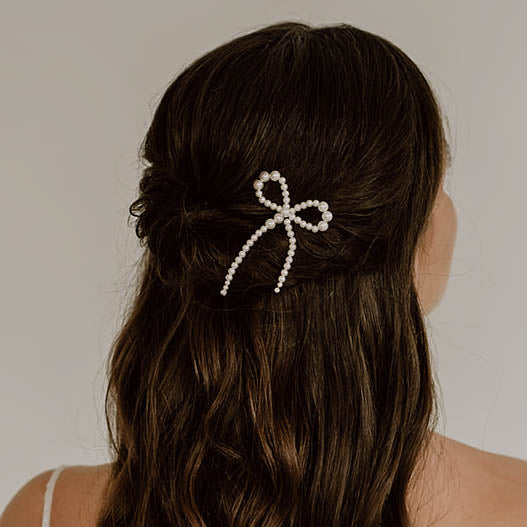 Pina | Haarschmuck Hochzeit - Haarnadeln Schleife aus Perlen