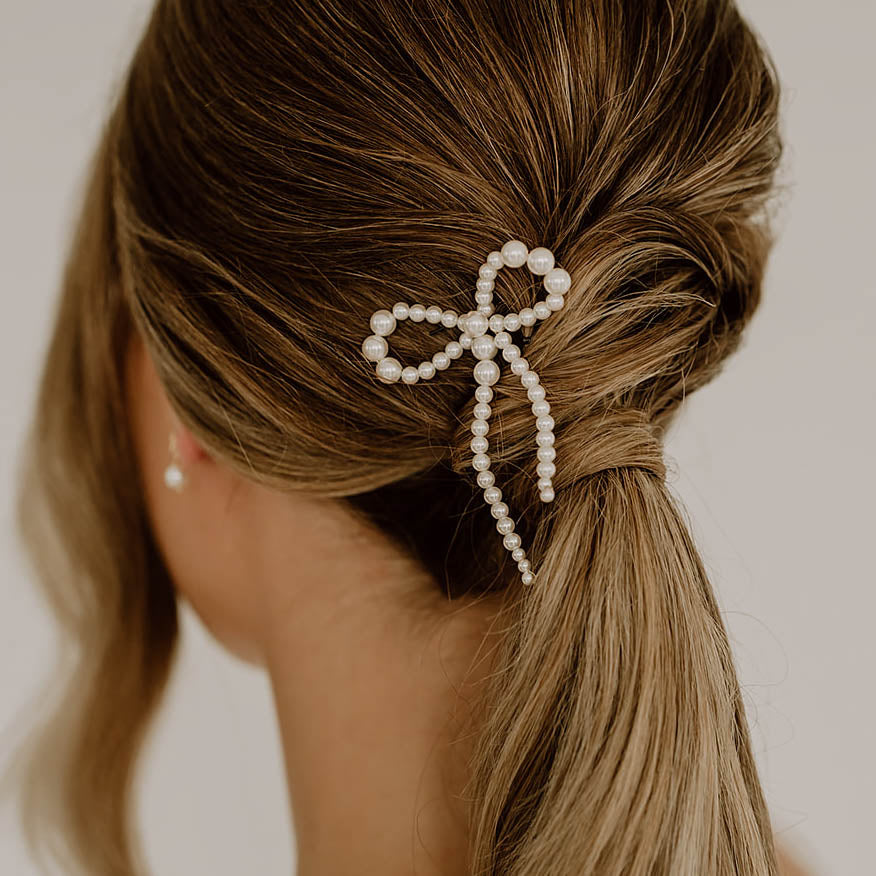 Pina | Haarschmuck Hochzeit - Haarnadeln Schleife aus Perlen