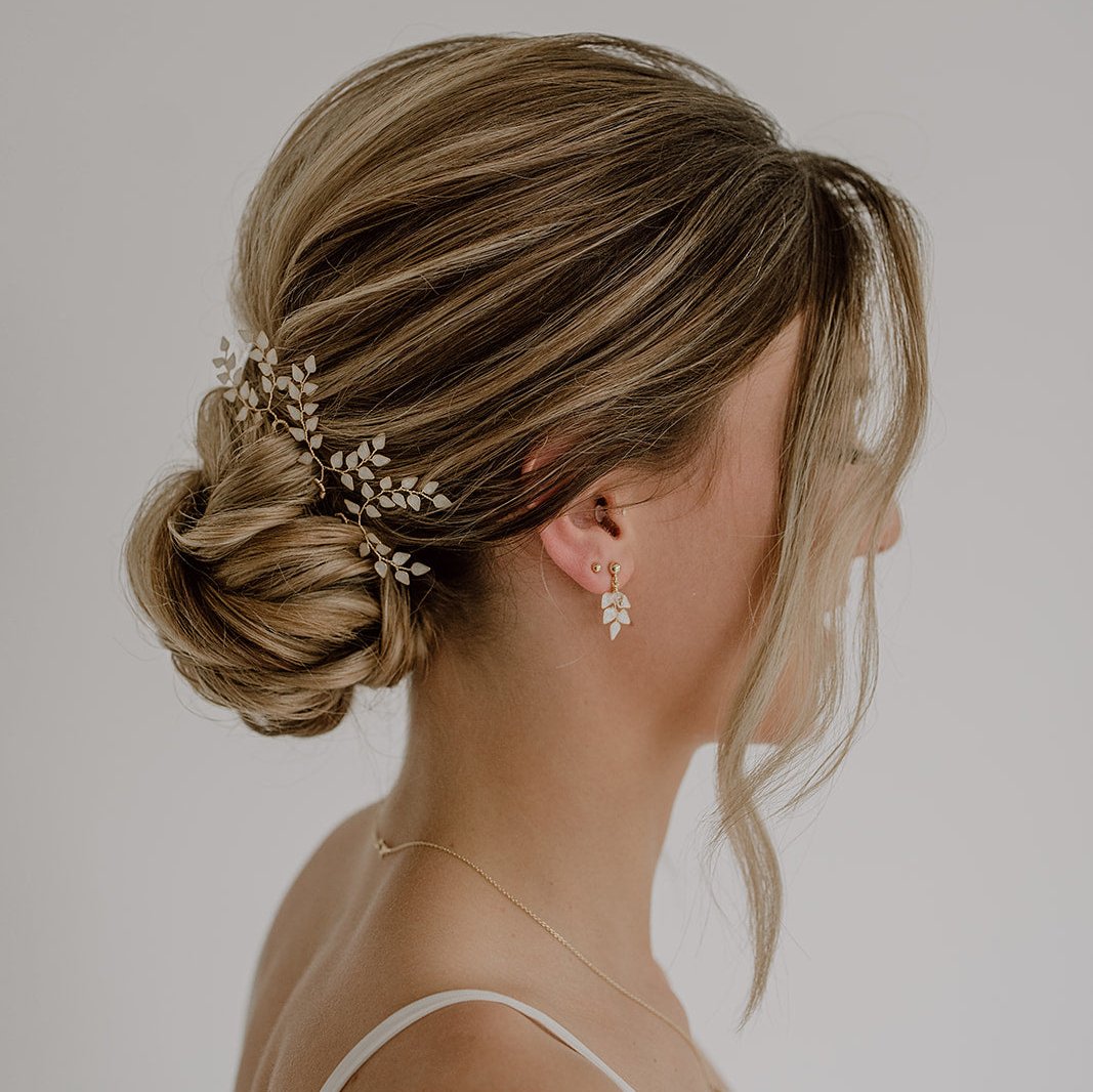 Lana | Brauthaarschmuck - Haarnadeln mit Blättern