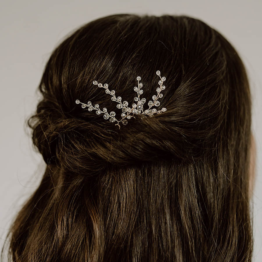Alani | Hochzeit Haarschmuck - Haarnadeln mit Kristallperlen