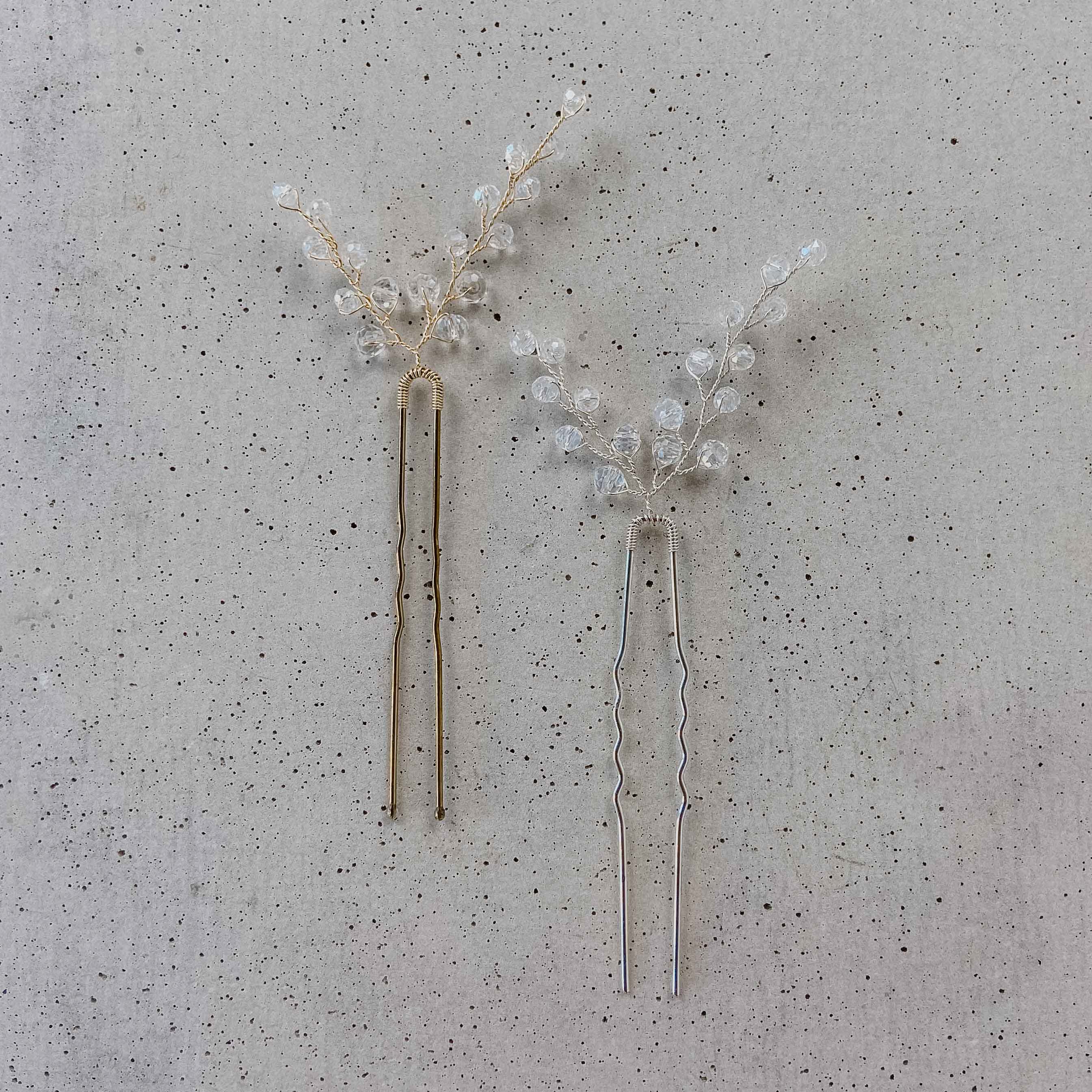 Alani | Hochzeit Haarschmuck - Haarnadeln mit Kristallperlen