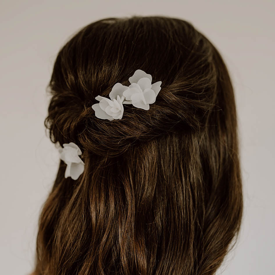 Flora | Hochzeit Haarschmuck - Haarnadeln mit Stoffblüten