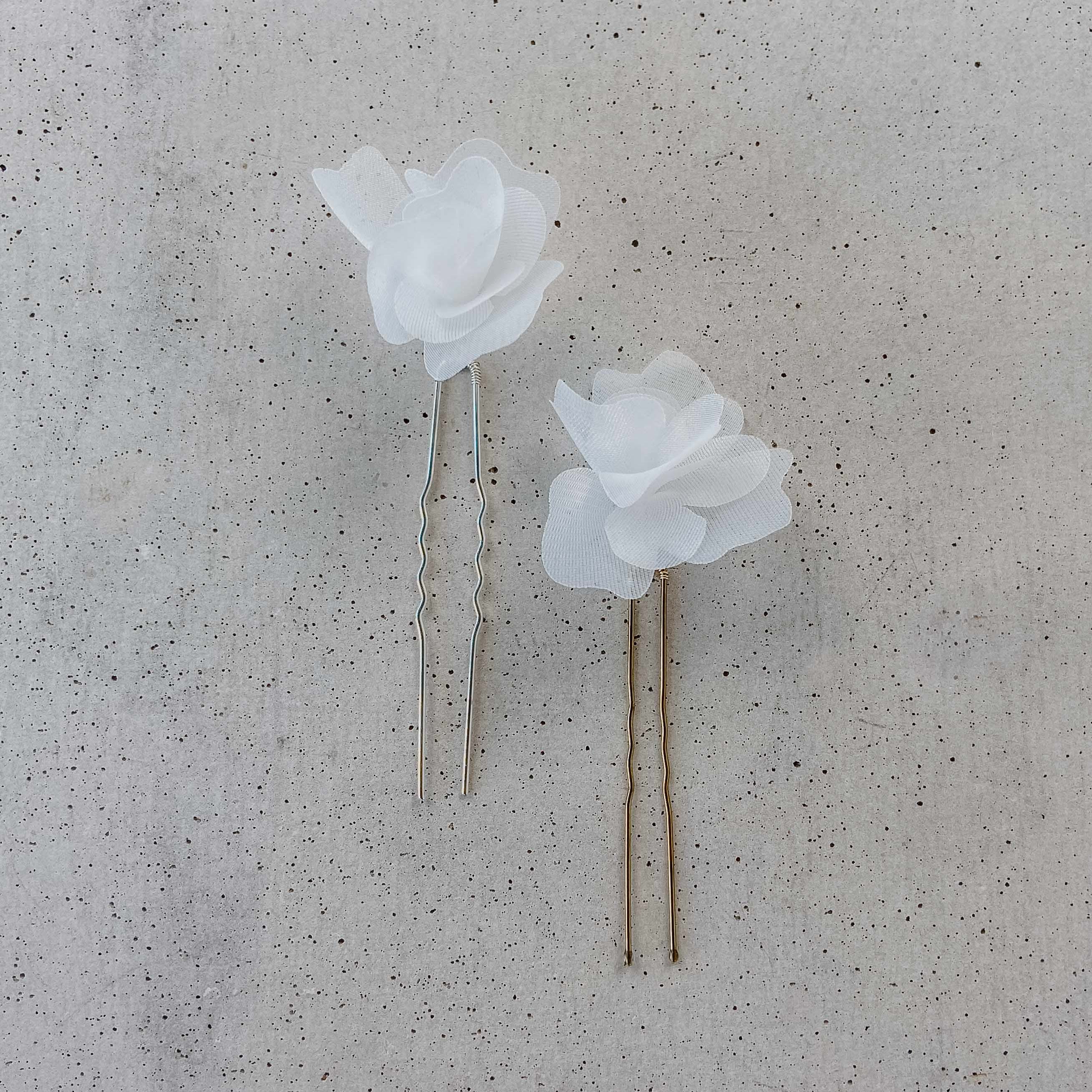Flora | Hochzeit Haarschmuck - Haarnadeln mit Stoffblüten