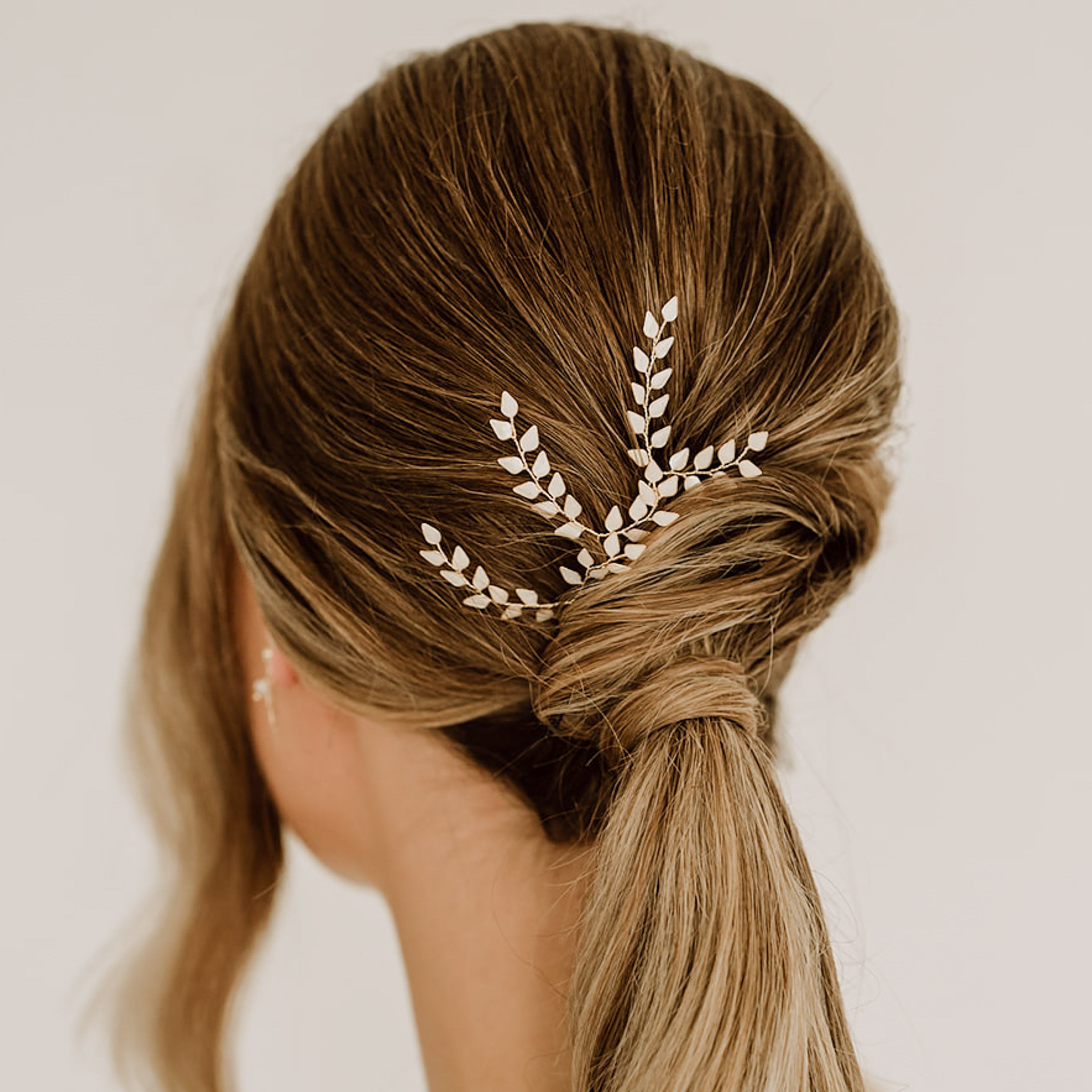 Lana | Brauthaarschmuck - Haarnadeln mit Blättern