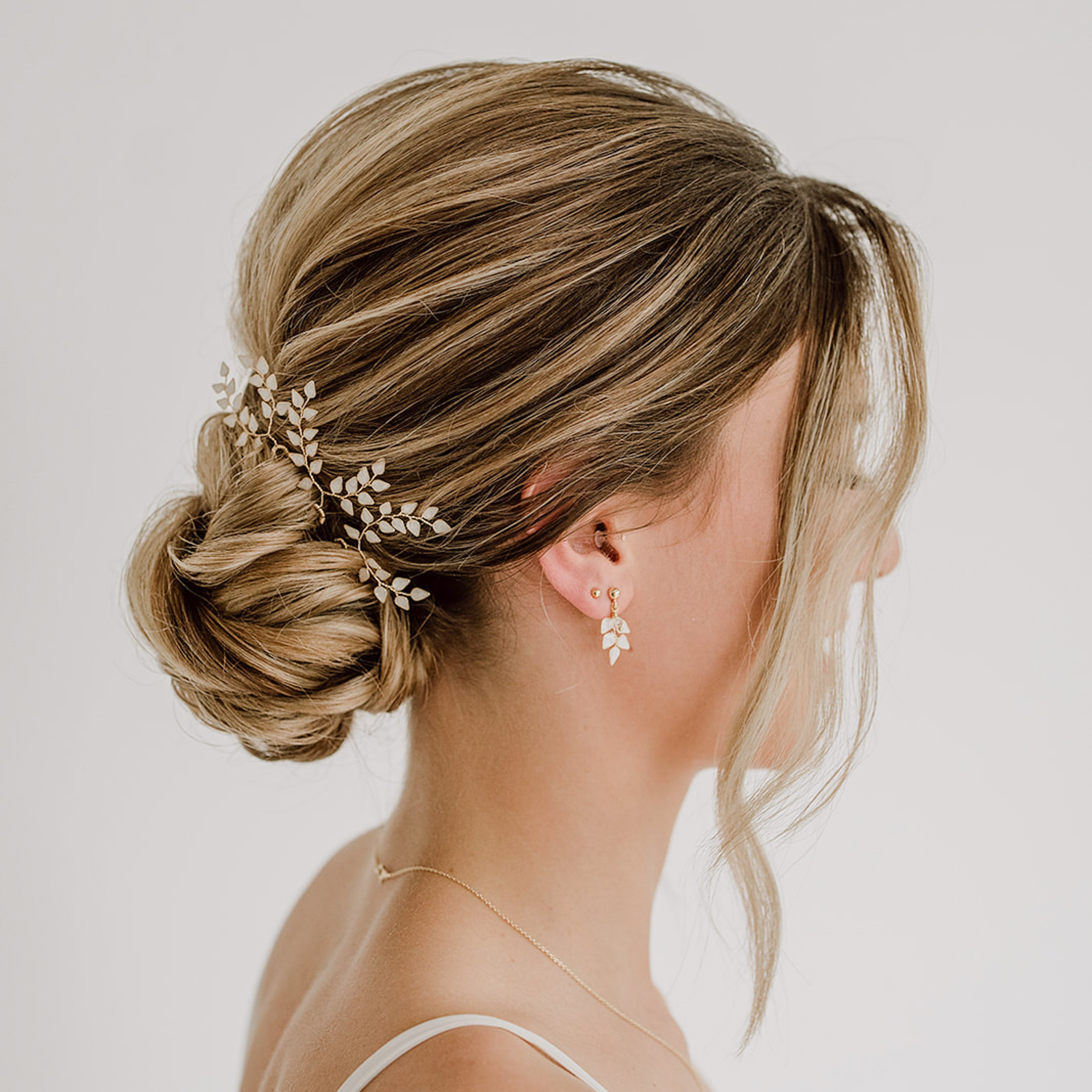 Lana | Brauthaarschmuck - Haarnadeln mit Blättern