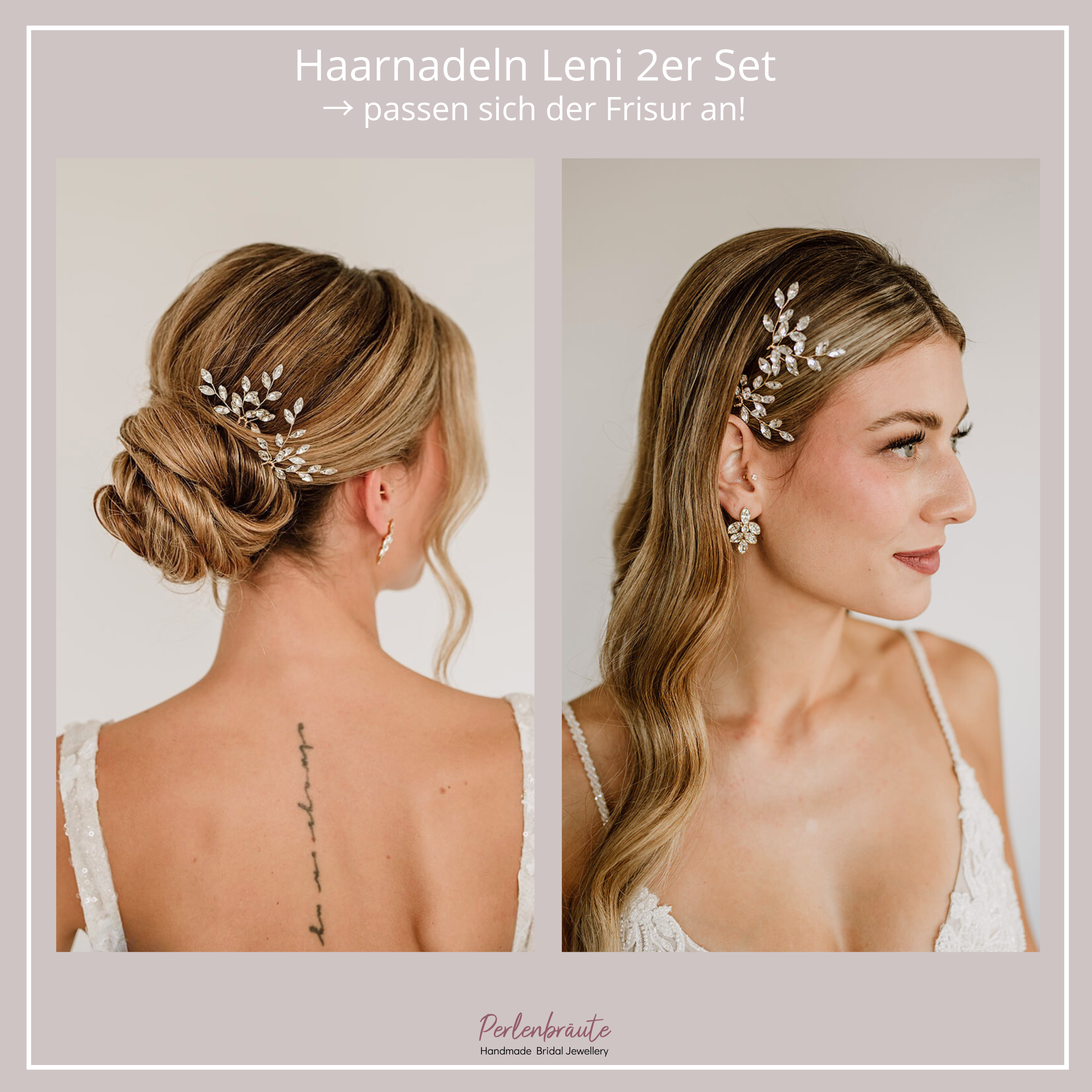 Leni | Haarnadeln Braut mit Kristallen