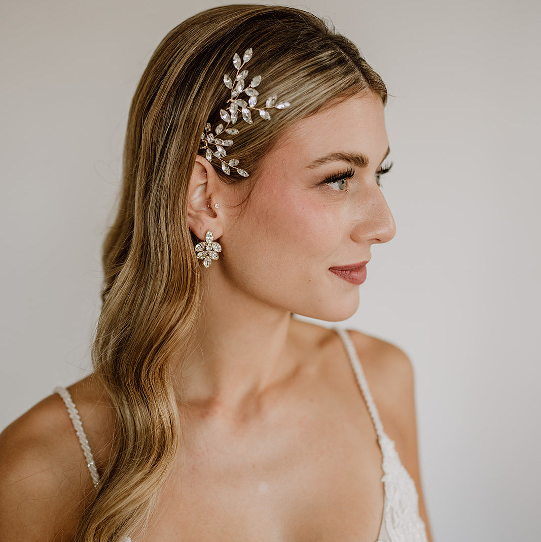 Lisbeth | Ohrringe Hochzeit mit Kristallen