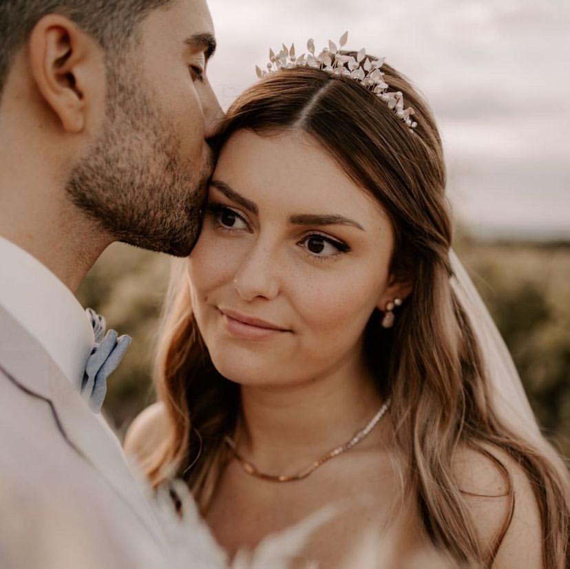 Greta | Diadem Krone - Braut Haarreif mit Perlen und Kristallen