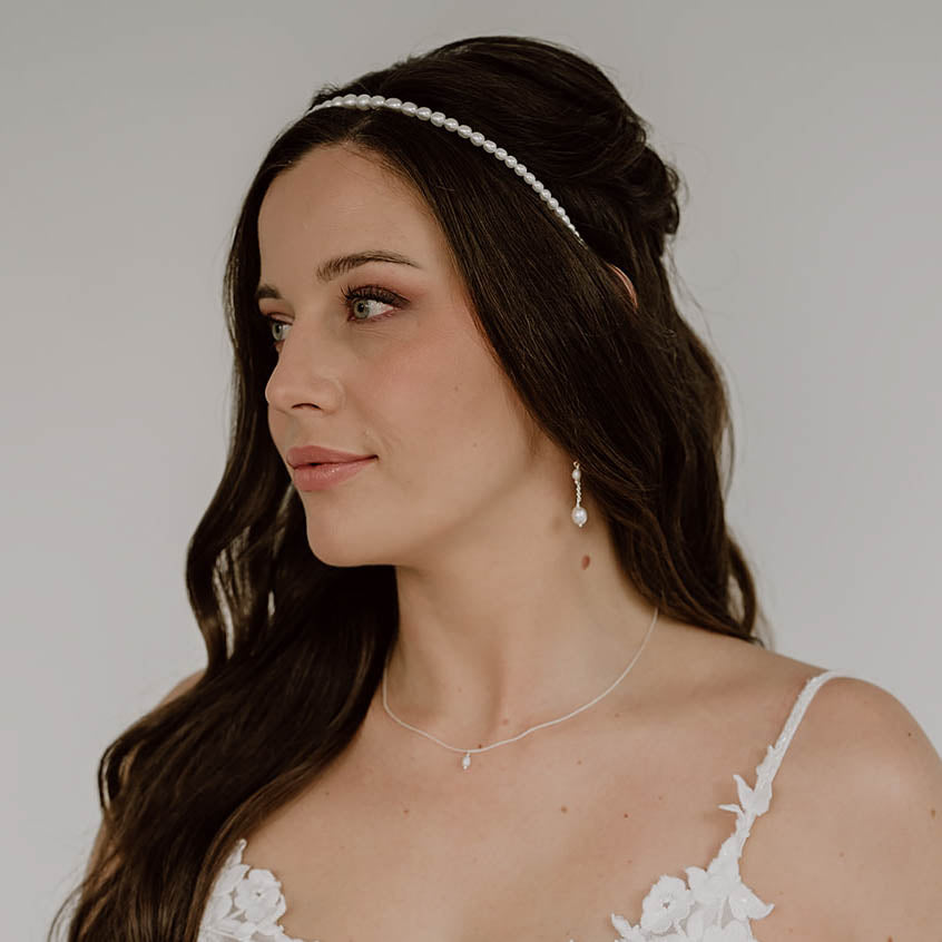 Amelie | Brauthaarschmuck, Haarreif mit Süßwasserperlen