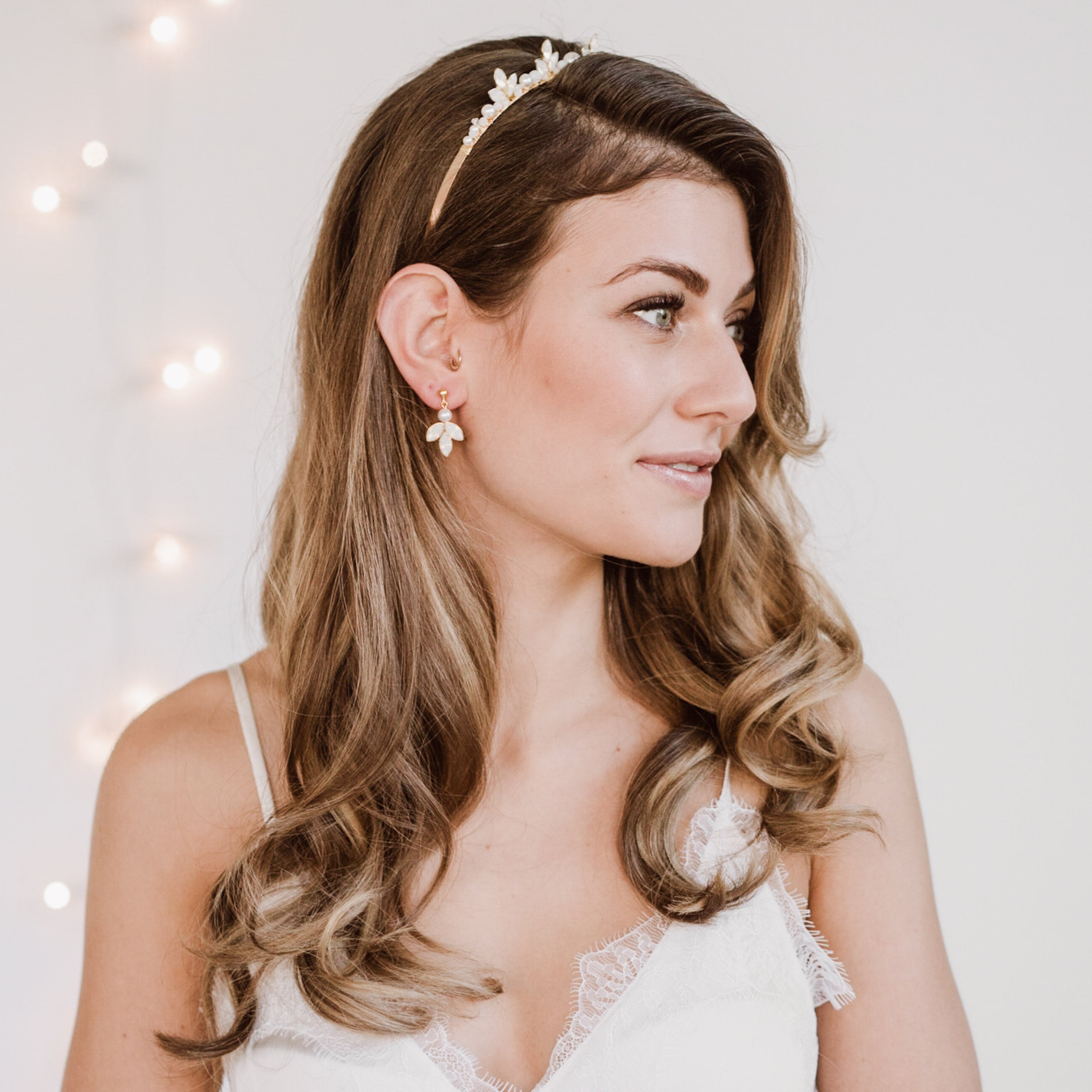Kate | Diadem Hochzeit Haarreif mit Perlen und Kristallen Krone