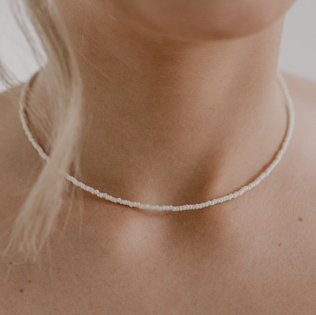 Lina | Halskette Hochzeit, Perlenkette kleine Perlen