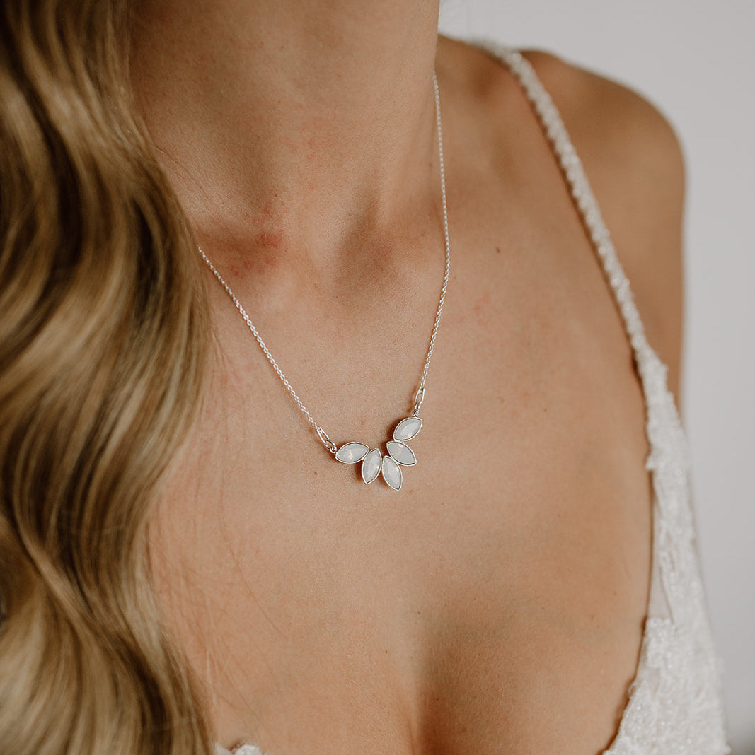 Katy | Braut Halskette mit Kristallen