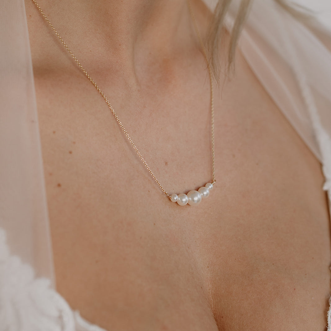 Marie | Halskette Braut mit Perlen