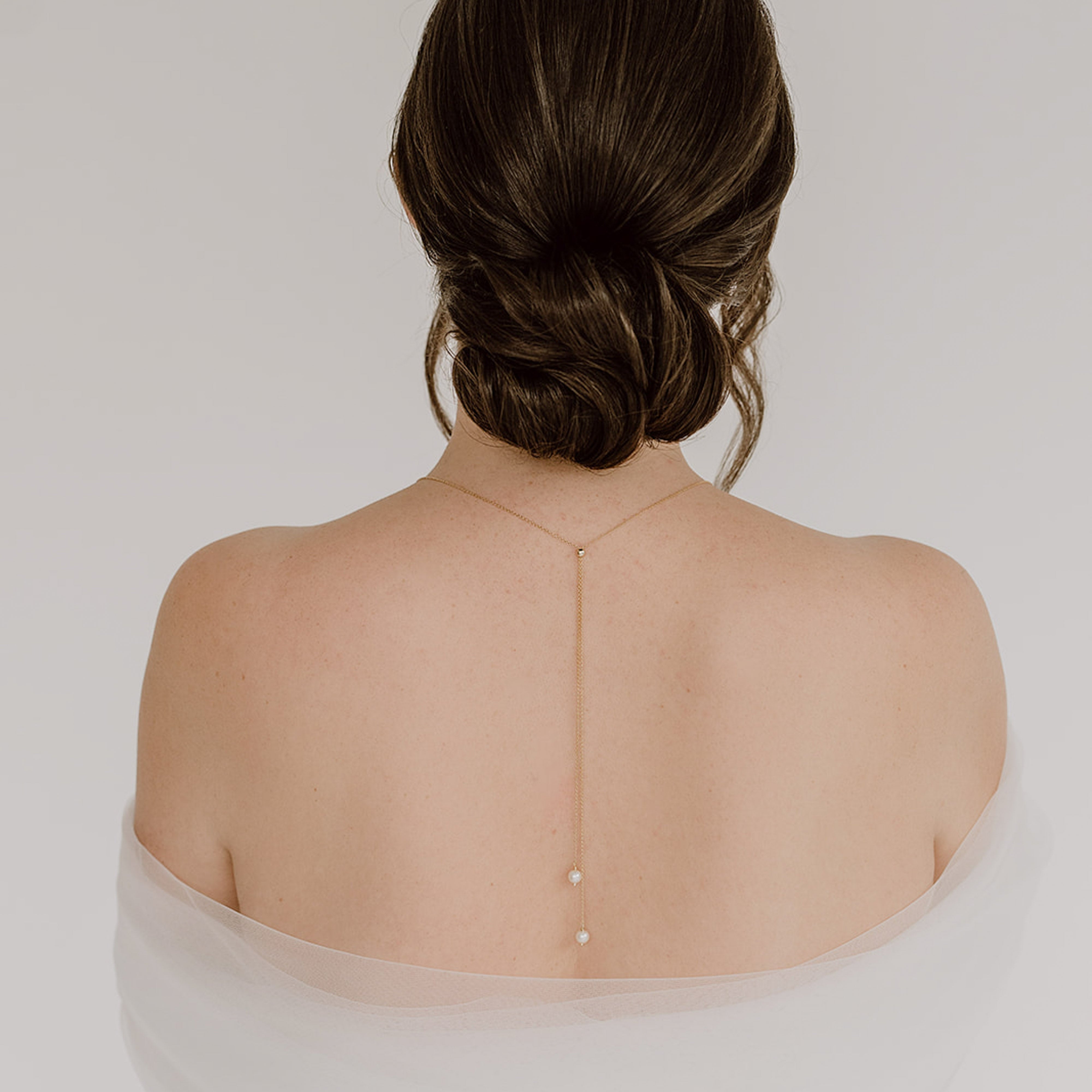 Valeria Hals & Rückenkette | Braut Y-Kette mit Perlen