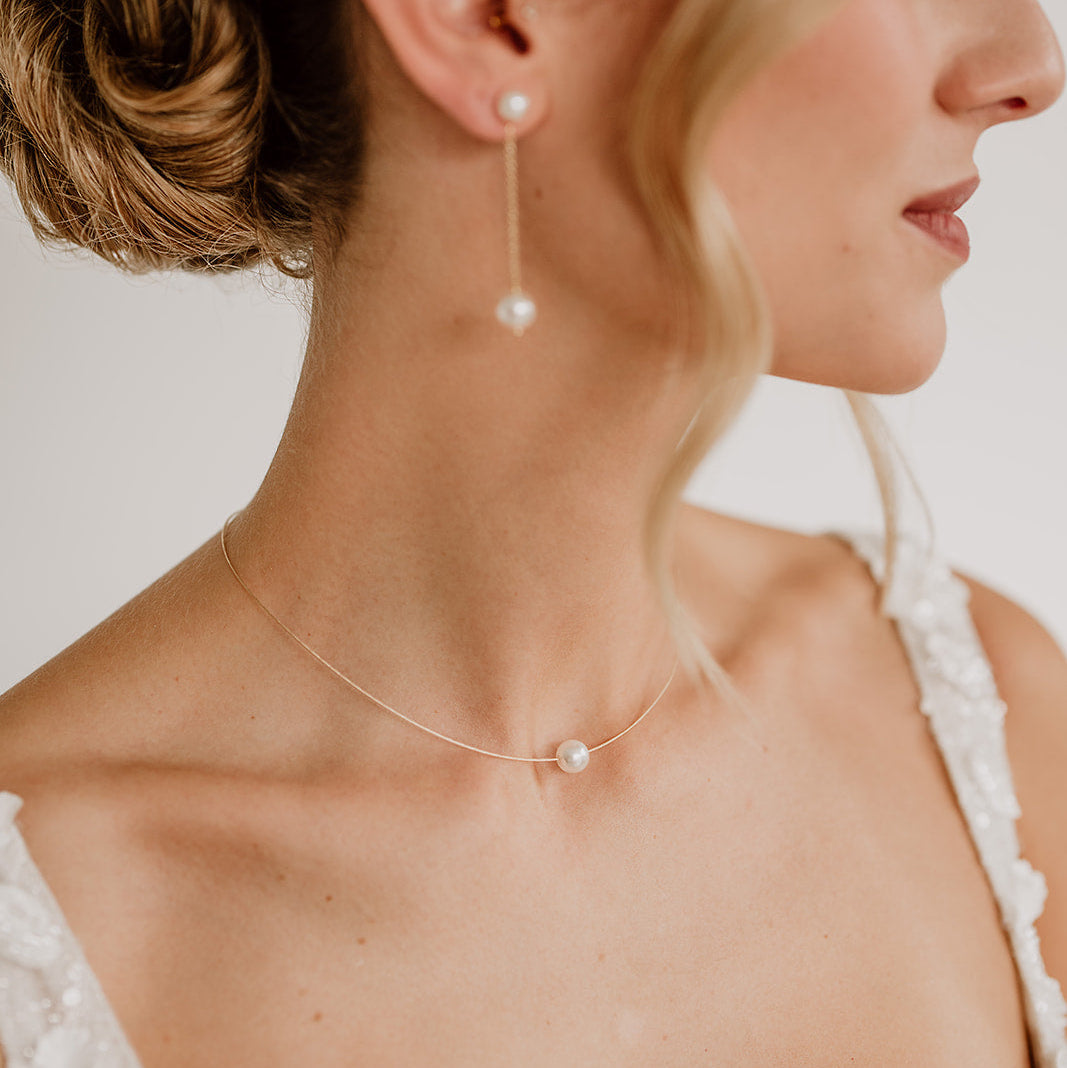 Perla 8mm | Braut Halsreif mit Perle