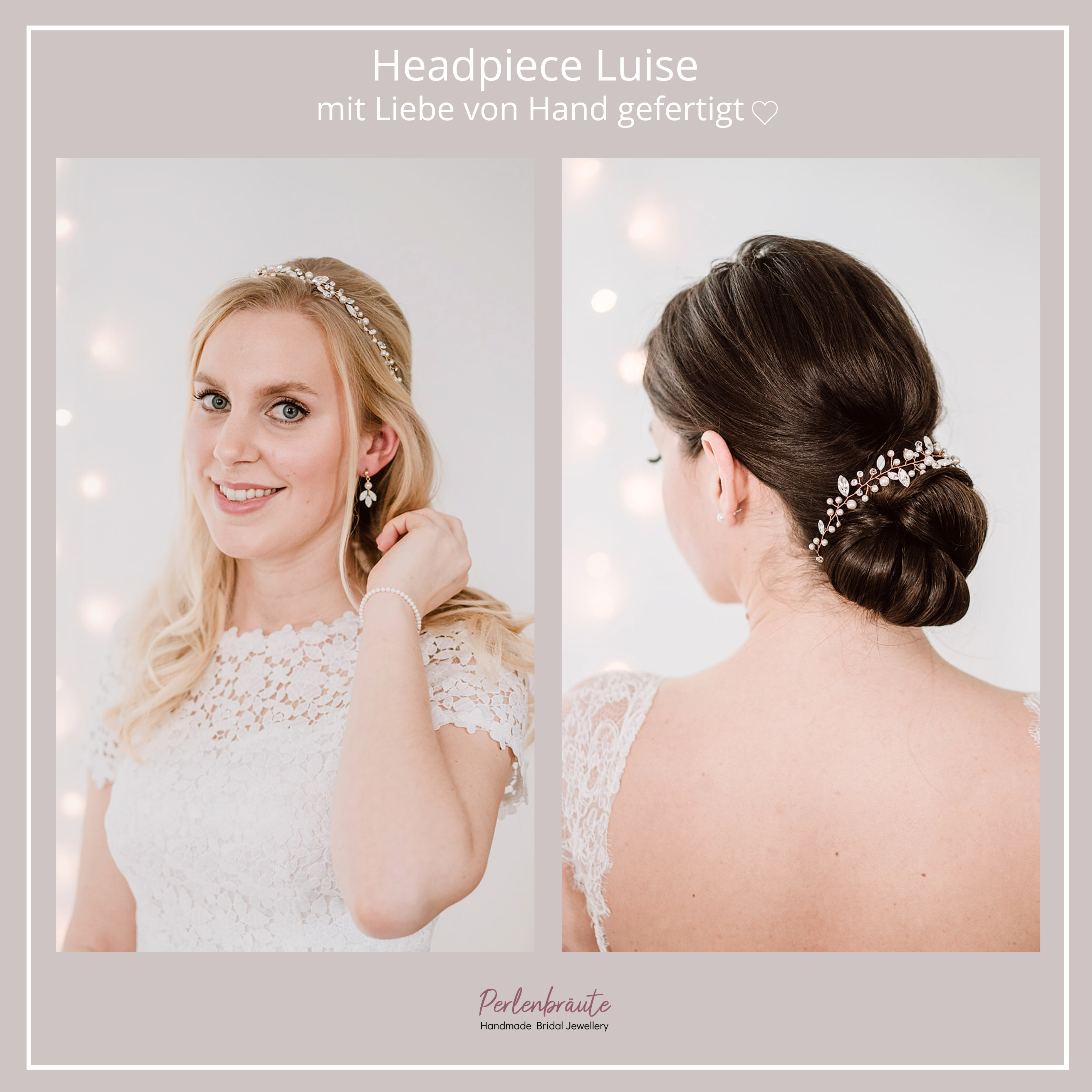 Luise | Haarschmuck Hochzeit mit Perlen und Kristallen