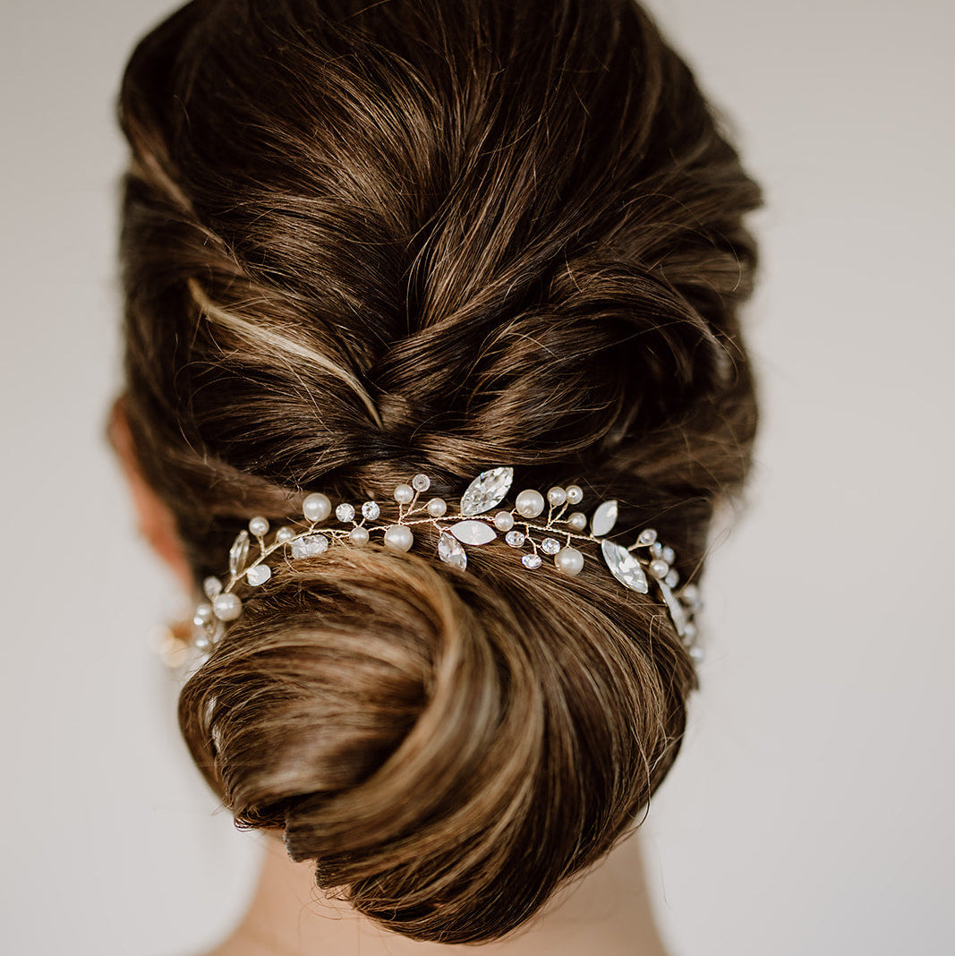 Luise | Haarschmuck Hochzeit mit Perlen und Kristallen