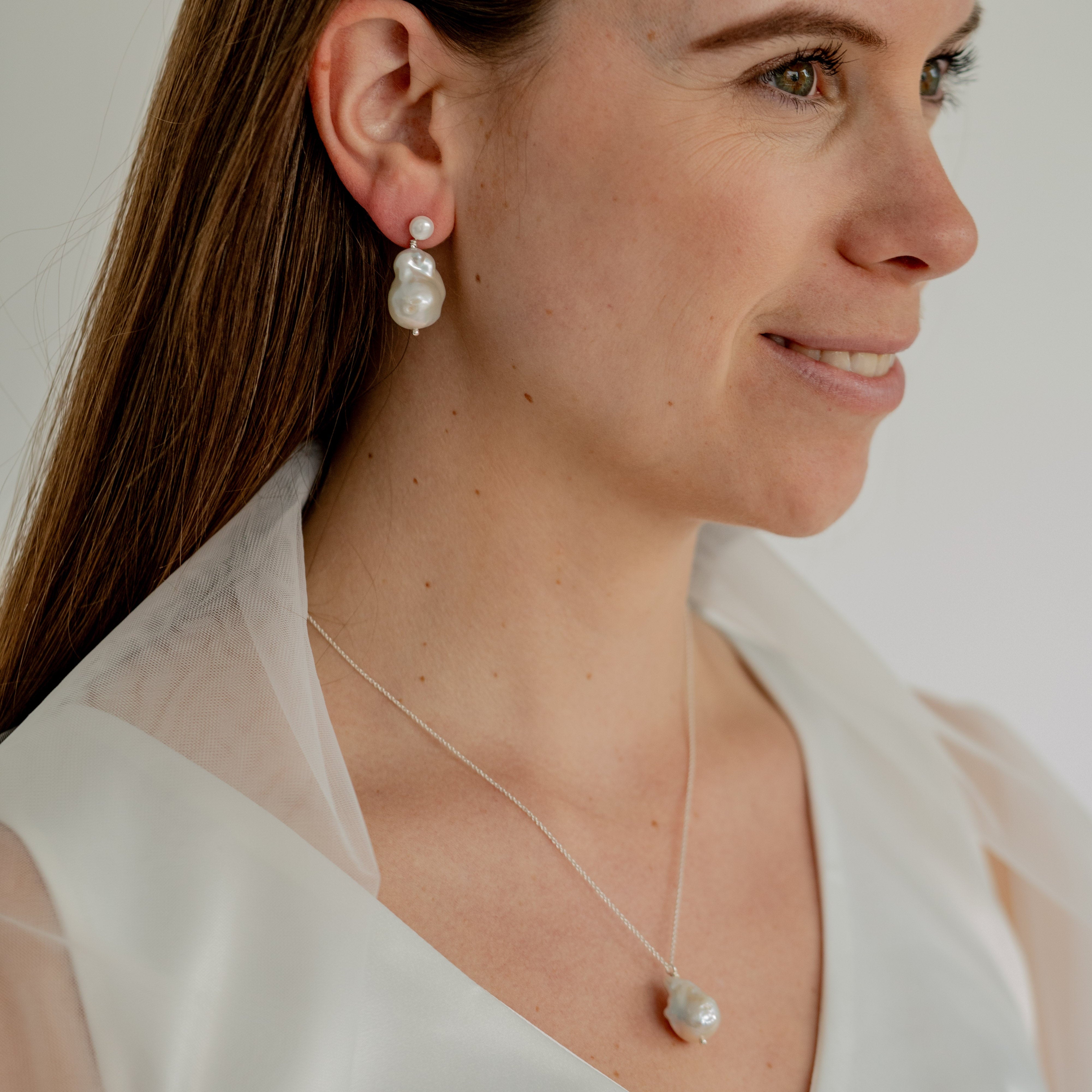 Aurelia | limitierte Halskette Hochzeit mit echter Barockperle