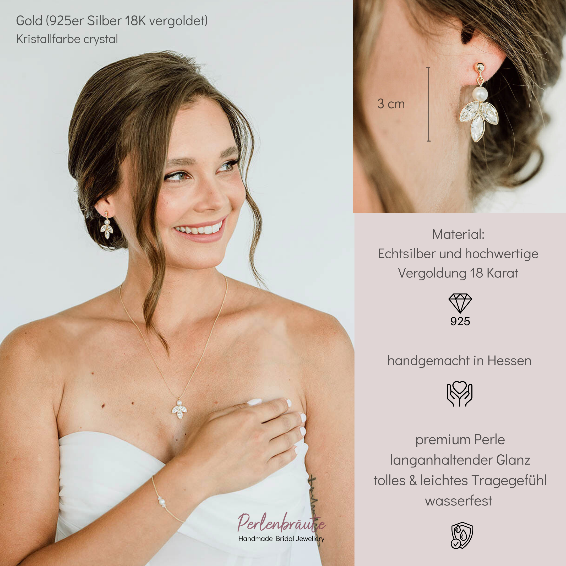 Kate | Brautohrringe mit Perlen