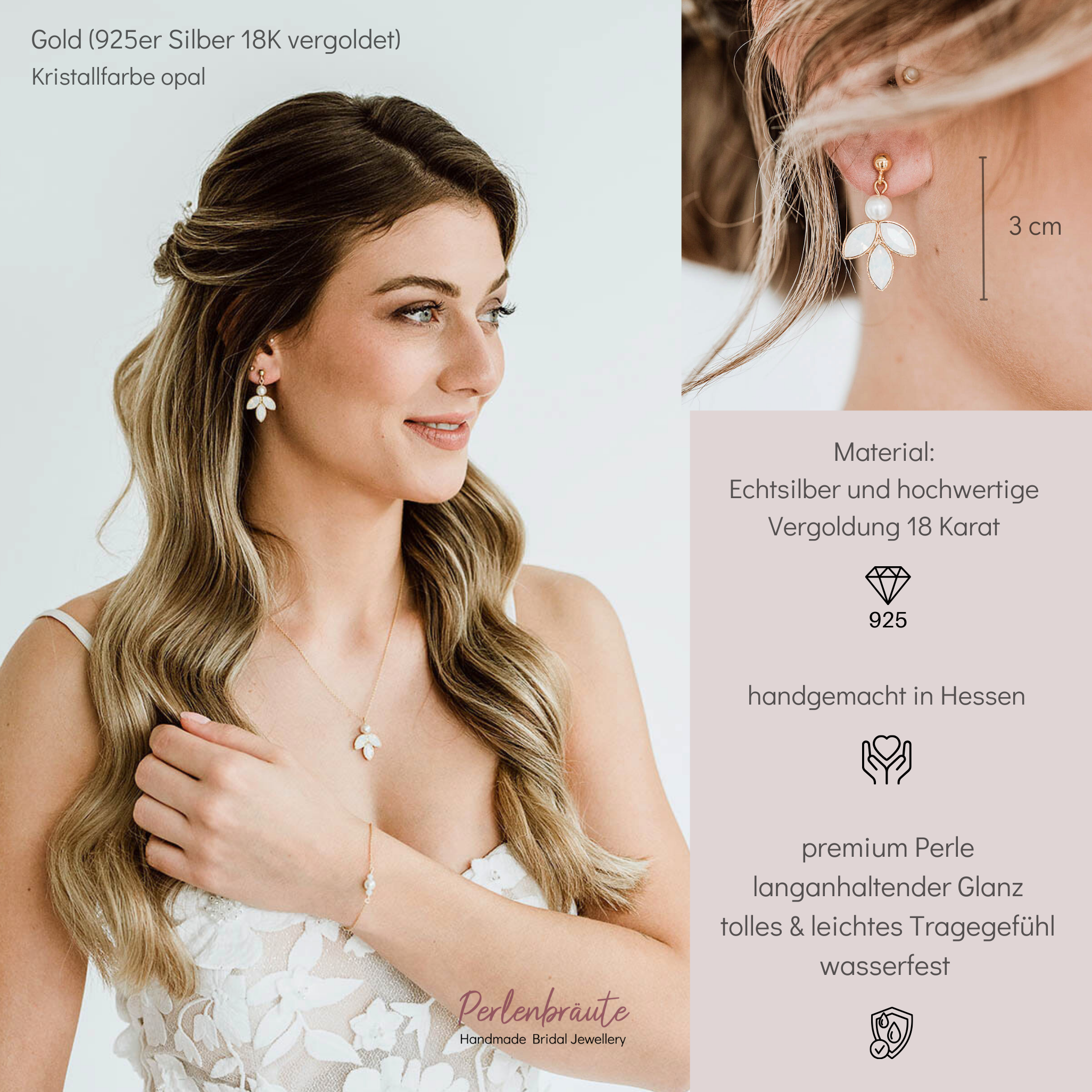 Kate | Brautohrringe mit Perlen