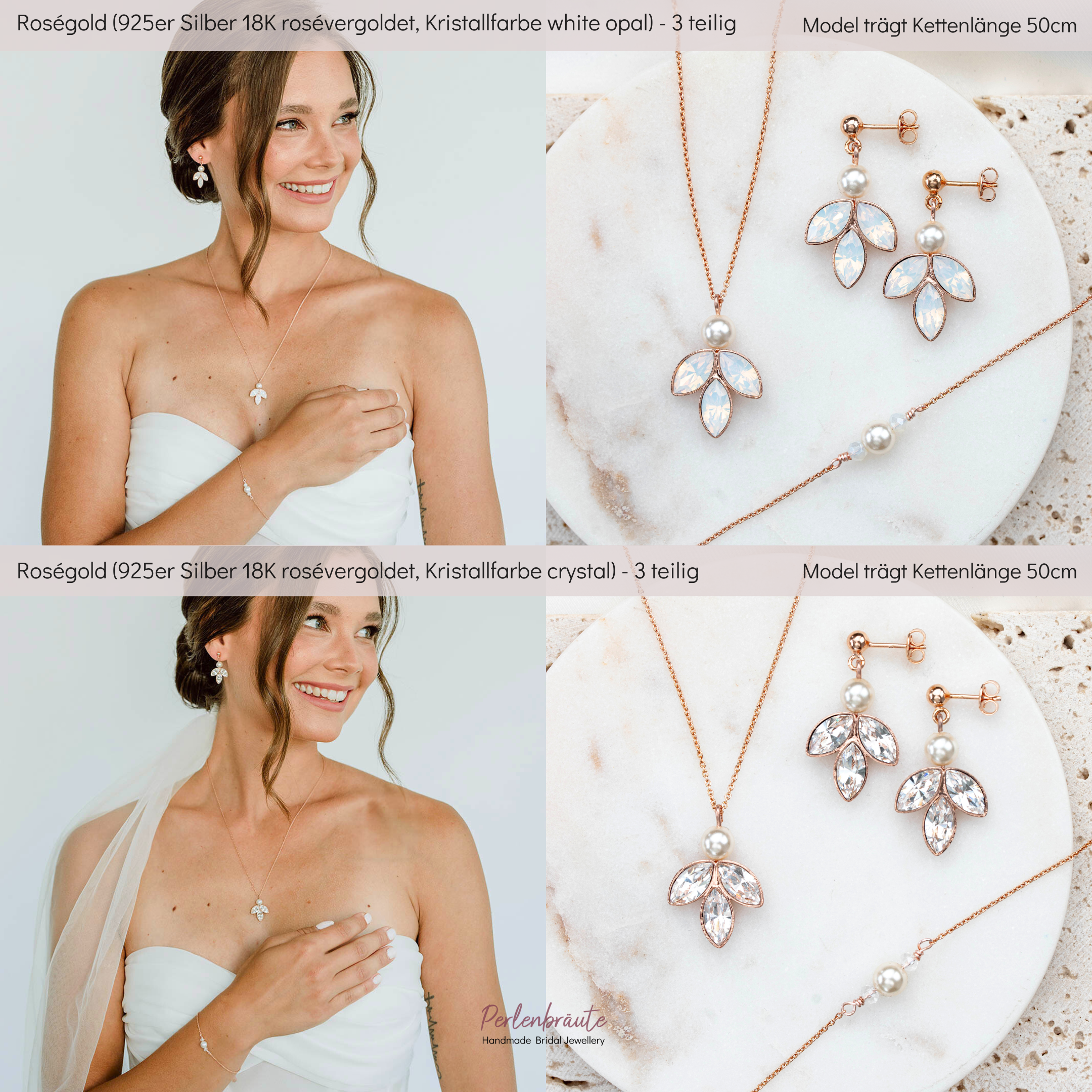 Kate | Hochzeitsschmuck Set mit Perlen