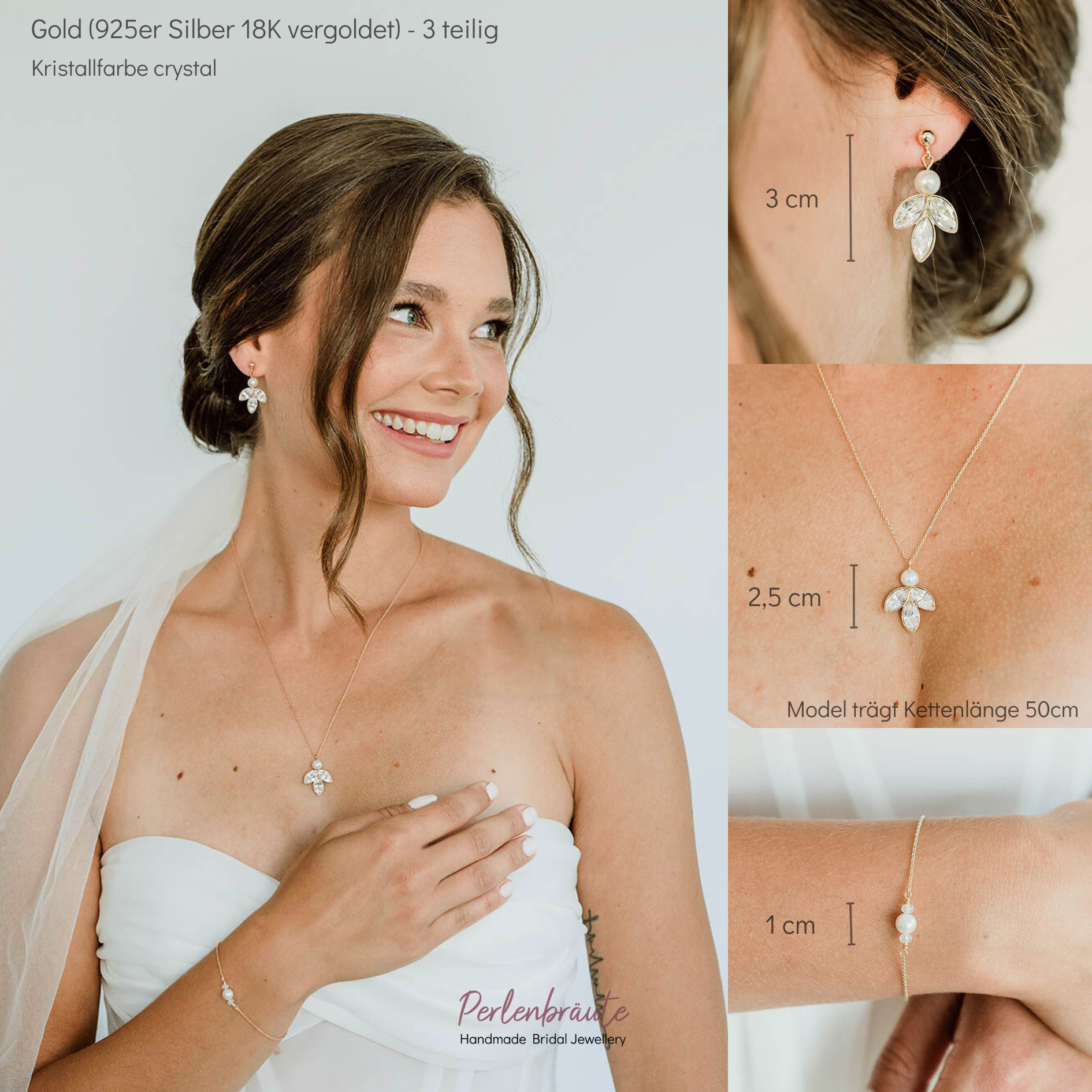Kate | Hochzeitsschmuck Set mit Perlen