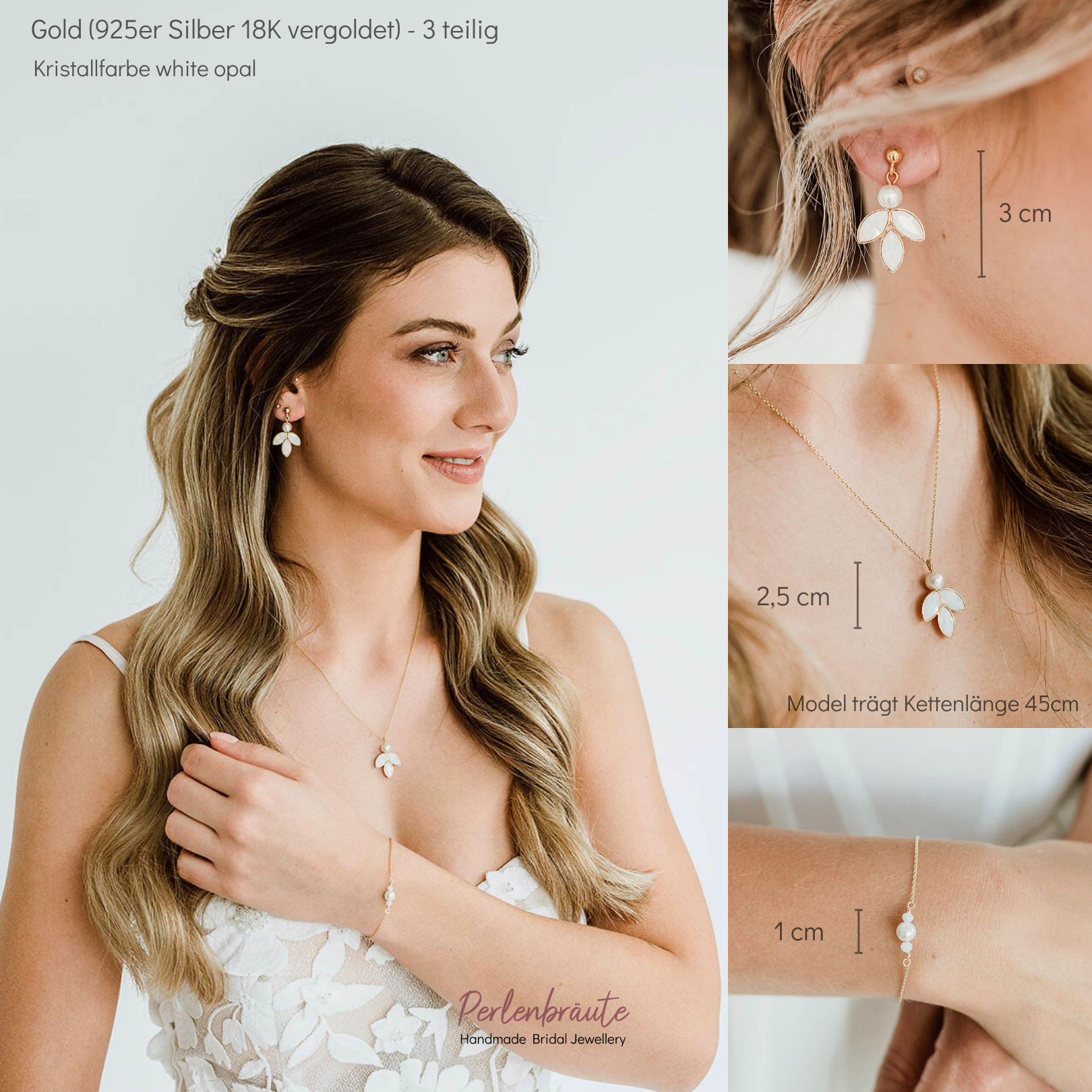 Kate | Hochzeitsschmuck Set mit Perlen